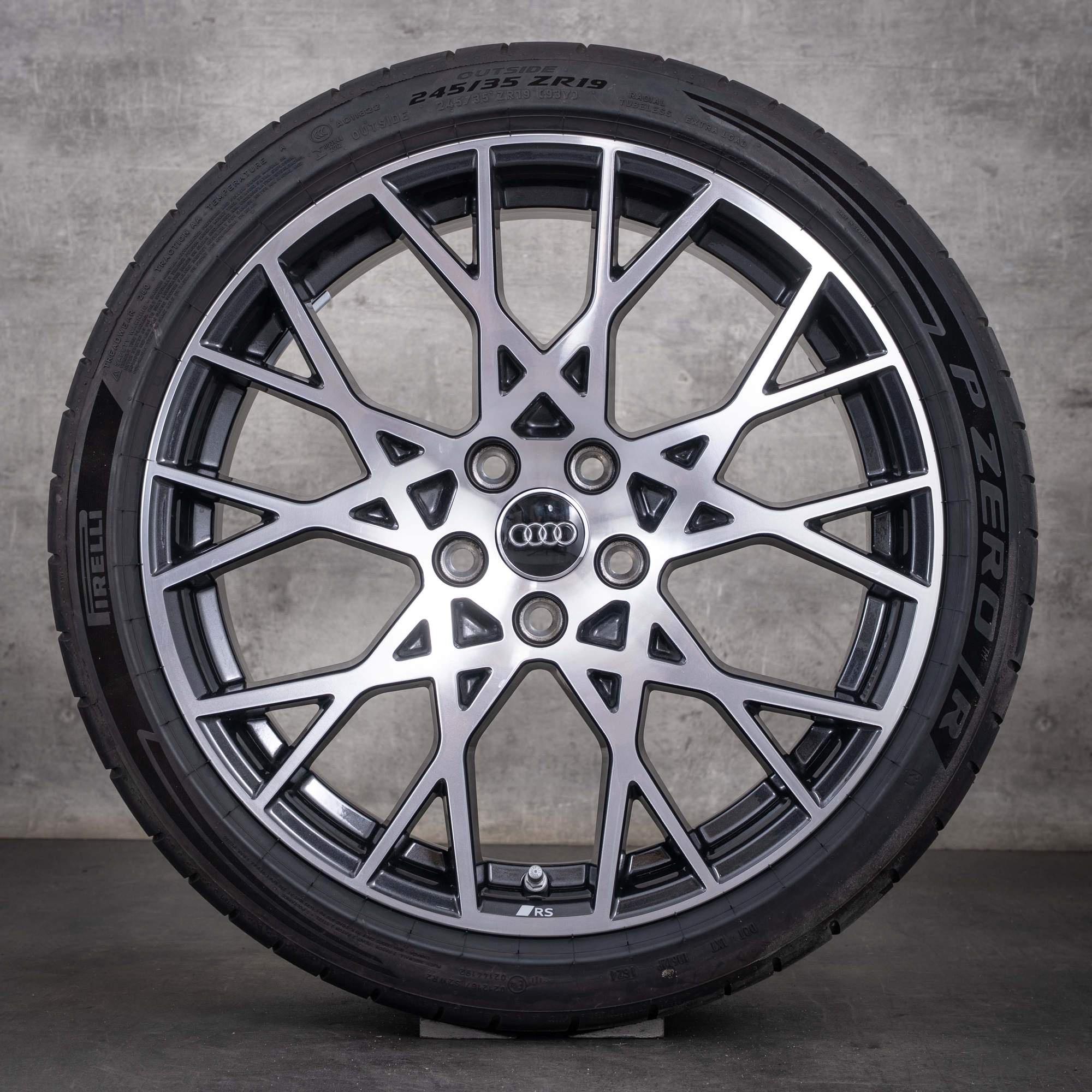Original Audi RS3 Felgen 19 Zoll 8Y RS Sommerräder 8Y0601025CK 8Y0601025CL granitgrau glanzgedreht