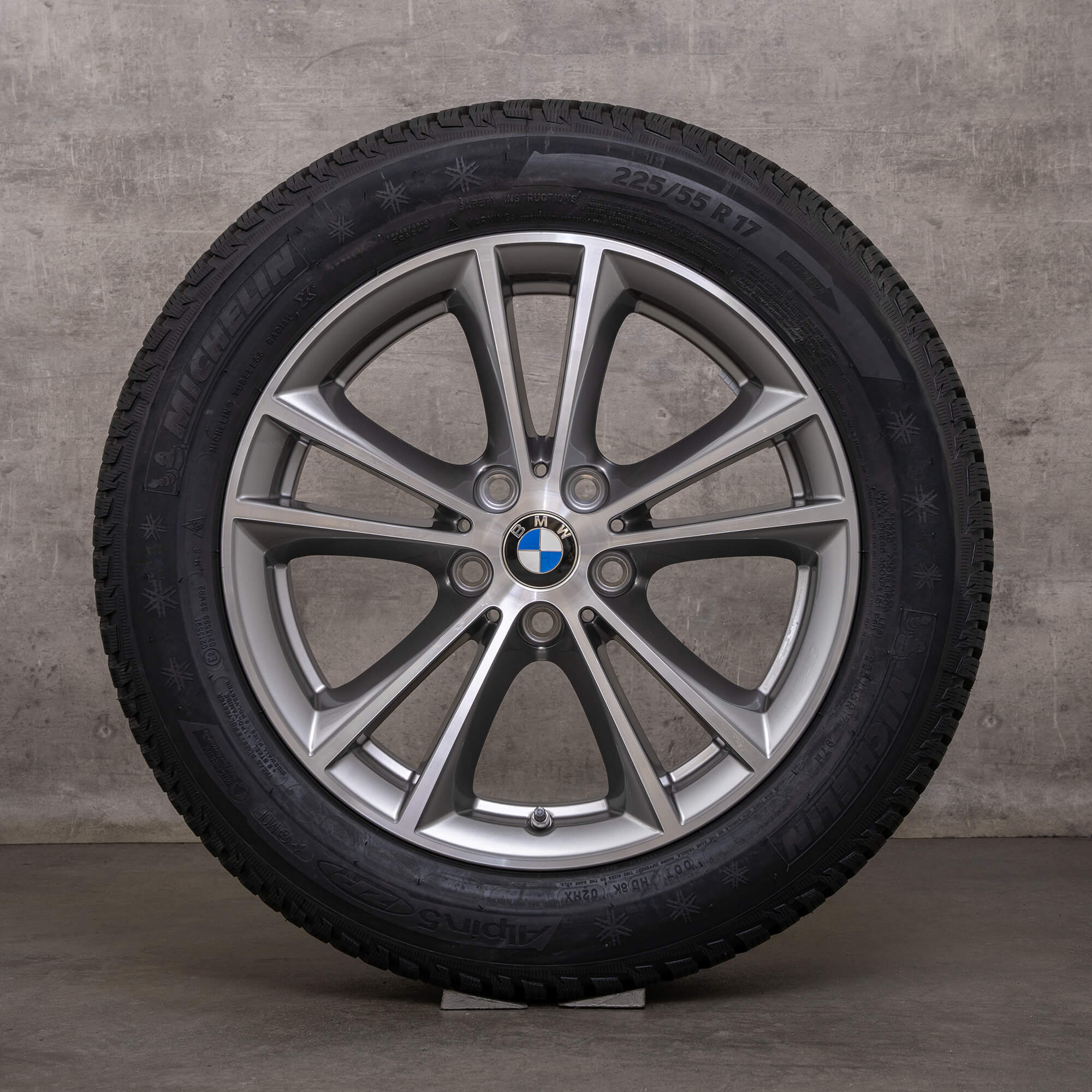 Jantes de inverno originais BMW Série 5 17 polegadas G30 G31 jantes estilo 631 6863417 cinzento ferroso polimento dianteiro NOVO