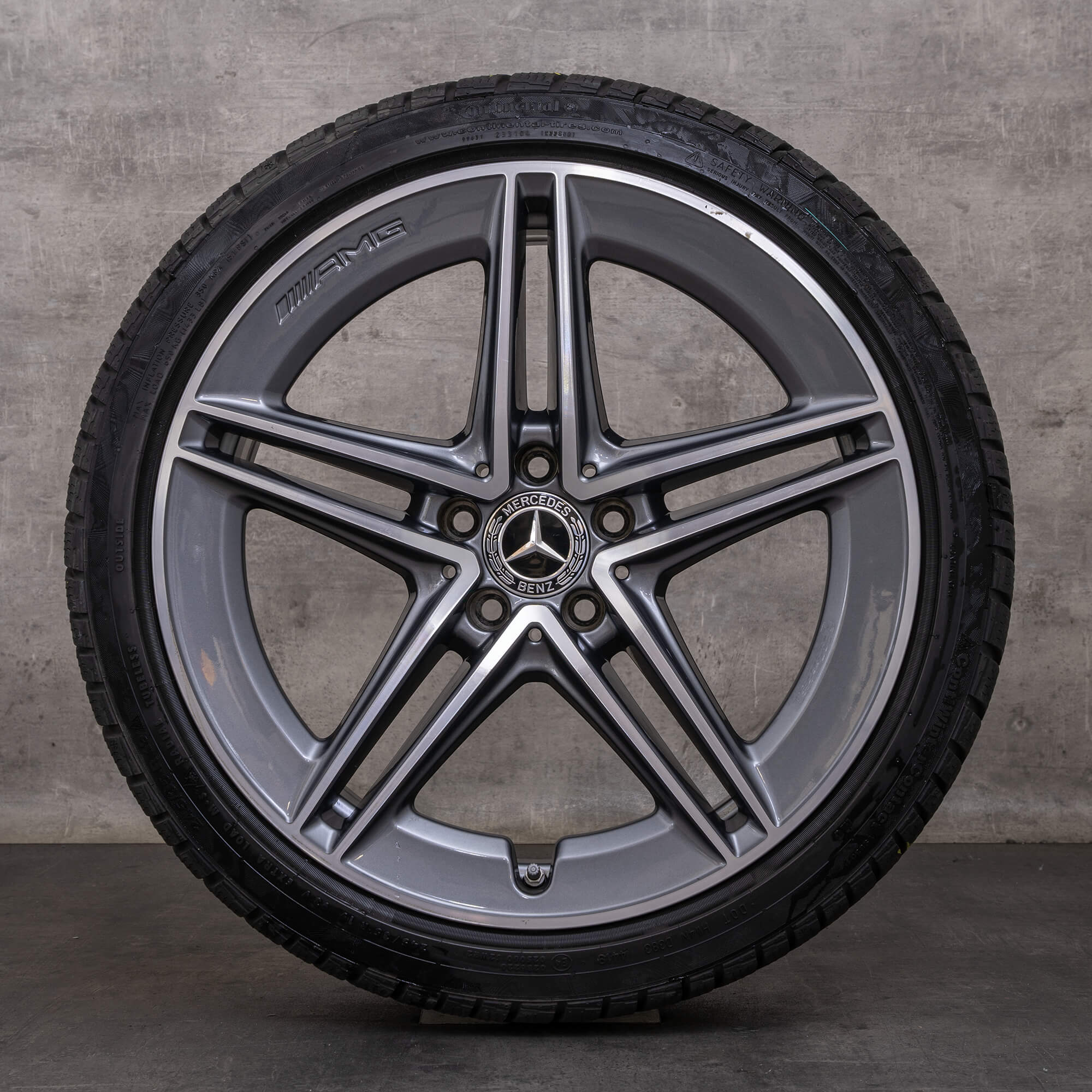 Orijinal Mercedes Benz C-Serisi C63 & S AMG kış jant lastik 19 inç W205 S205 jantlar A2054010501 A2054010601 himalaya gri parlak tornalı