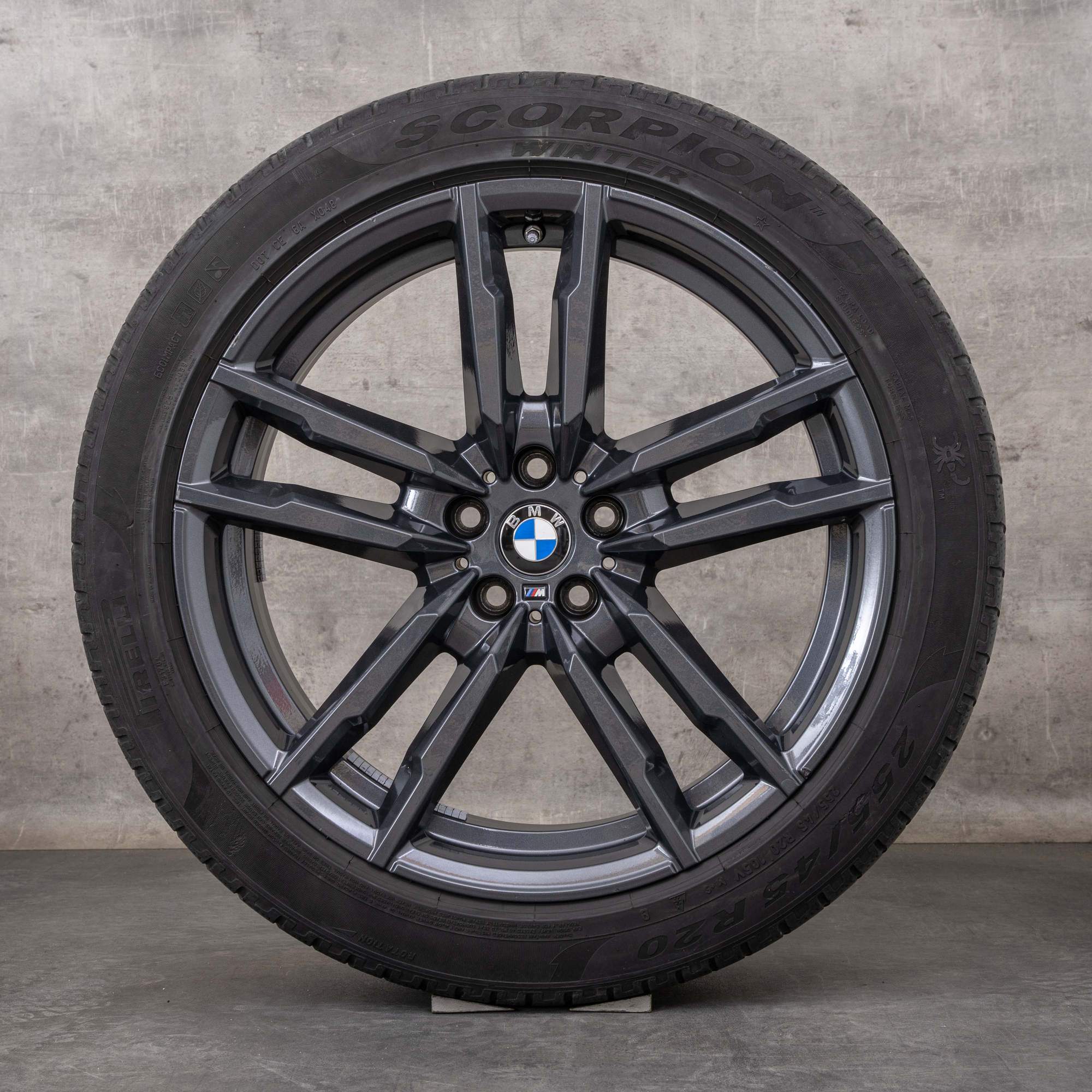 Oryginalne koła zimowe BMW X3M X4M 20 cali F97 F98 felgi stylizacja 764 M 8059723 8059724 orbit szary połysk