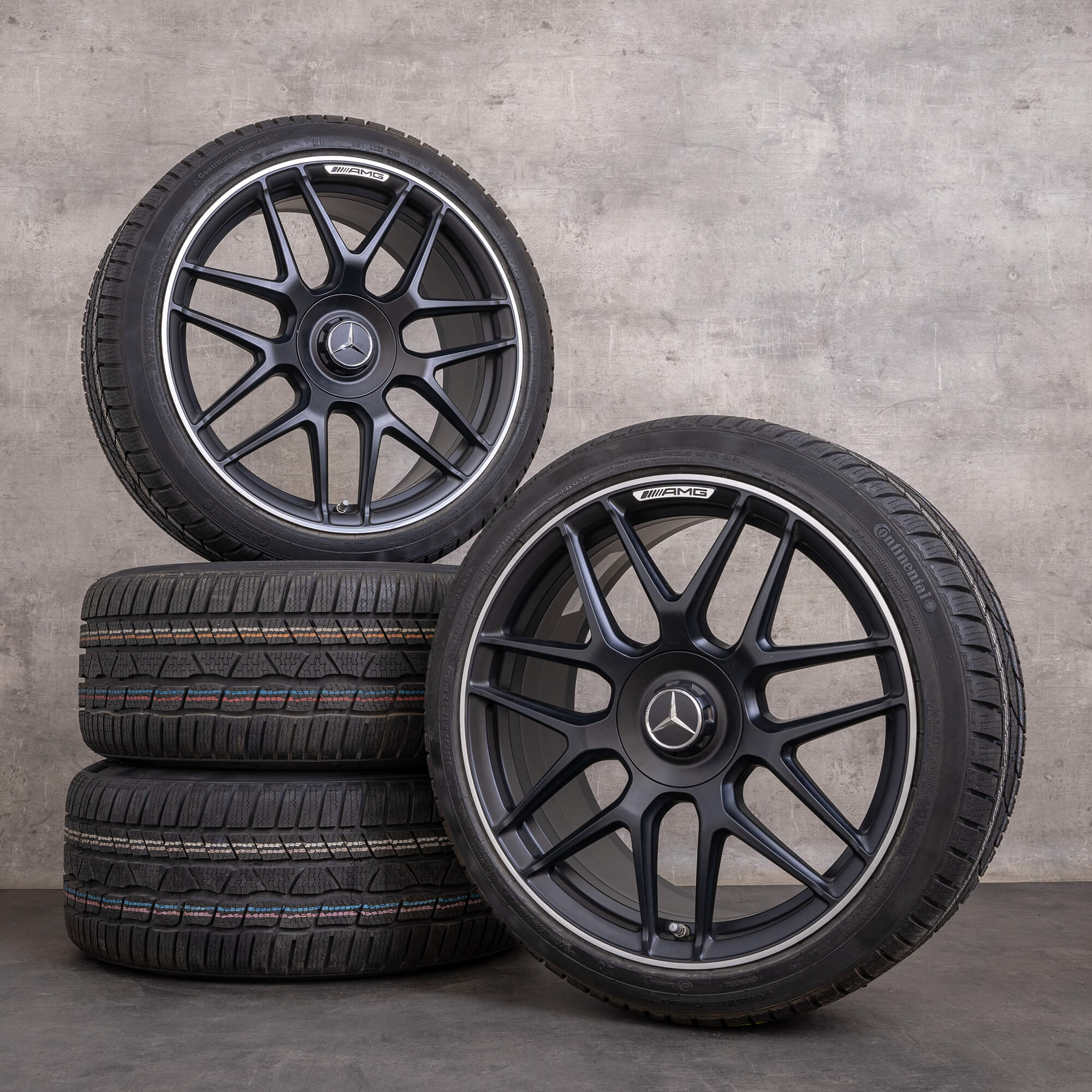 Originální zimni alu kola Mercedes Benz CLA 45 & S AMG 19" disky C118 X118 A1774012400 černé matné lesklé soustružené