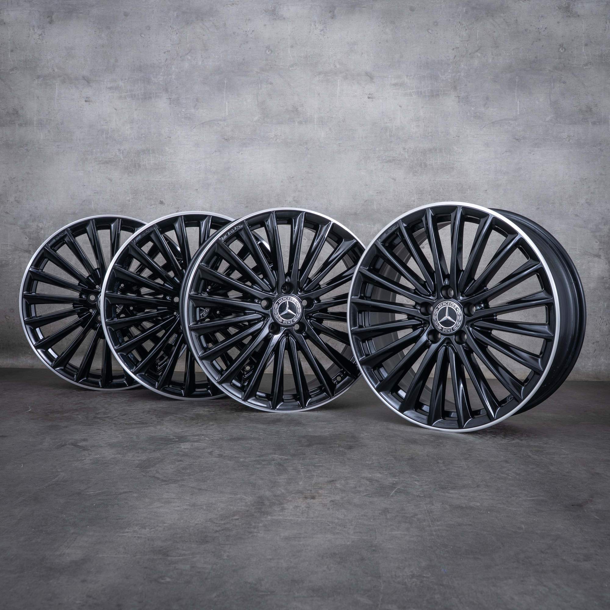Orijinal Mercedes Benz A-Serisi CLA AMG jantlar 19 inç W177 V177 W247 C118 X118 A1774014200 siyah diamond tornalanmış
