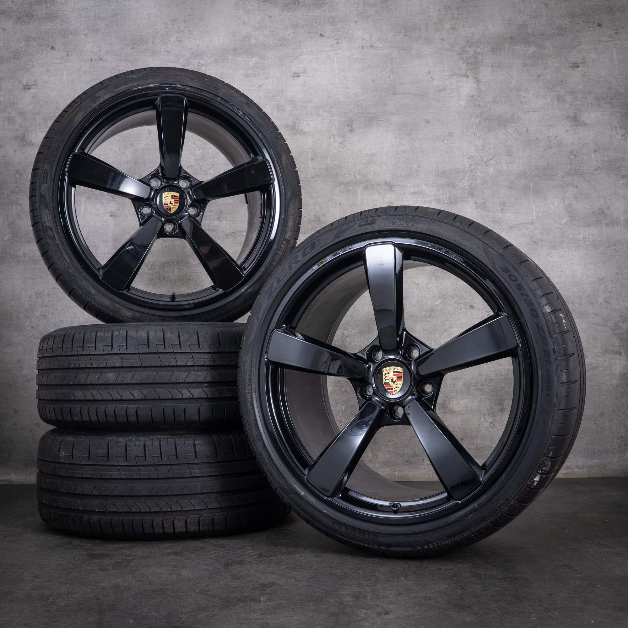 Original Porsche 992 I Felgen 20 21 Zoll Carrera S C2 C4 GTS Sommerräder Exclusive Design 992044661M schwarz hochglanz