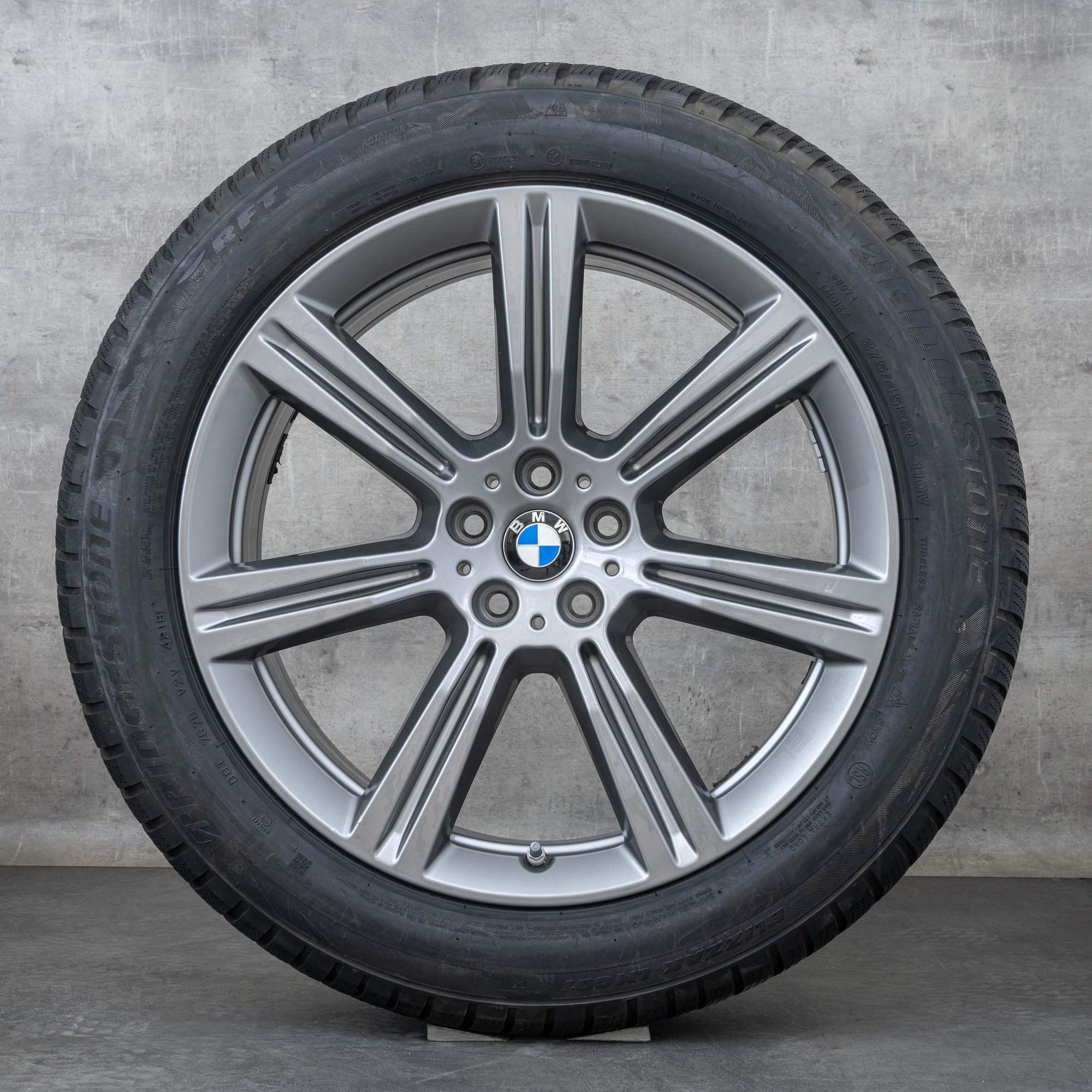 Orijinal BMW X5 X6 kış jant lastikleri 20 inç G05 G06 jantlar styling 736 6883753 ferrik gri parlak