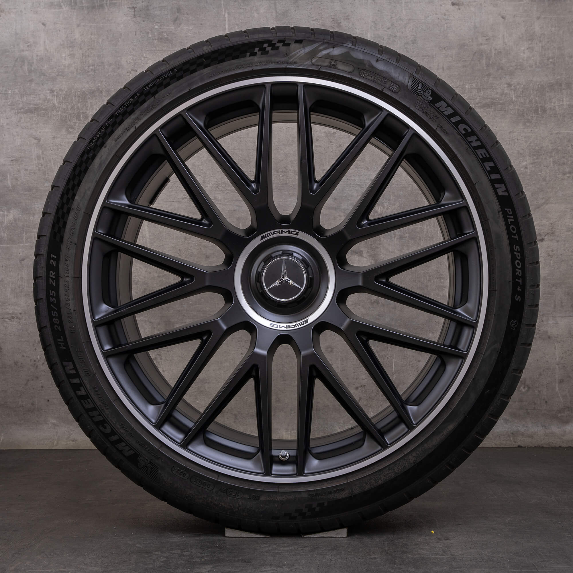 Alkuperäiset Mercedes-Benz S-sarjan S 63 AMG E Performance -talvirenkaat 21 tuumaa V223-vanteet A2234012300 A2234012400 mattamusta diamond cut UUDET