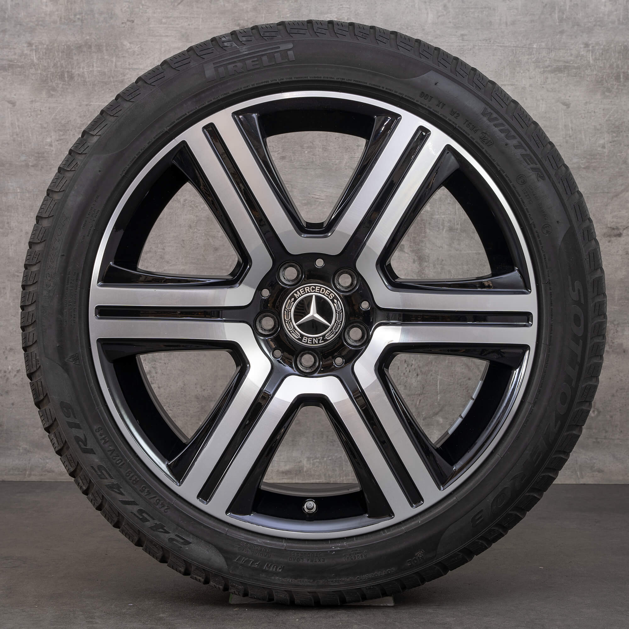 Originální zimni alu kola Mercedes Benz E-Class All Terrain 19" X213 disky A2534011600 černé lesklé soustružené