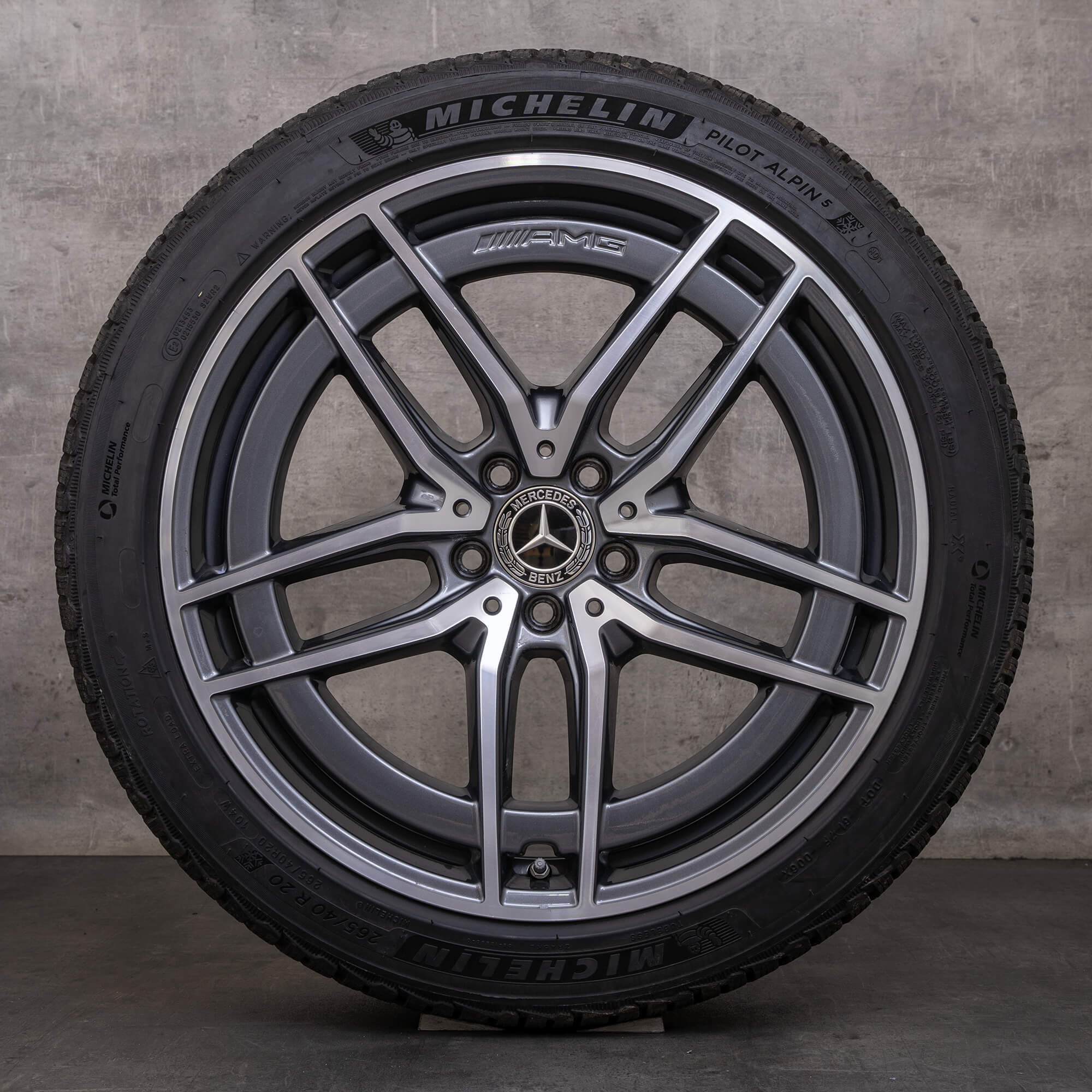 Orijinal Mercedes Benz SL AMG 43 55 63 kış jant lastik 20 inç R232 jantlar A2324012100 A2324012200 himalaya gri parlak tornalanmış