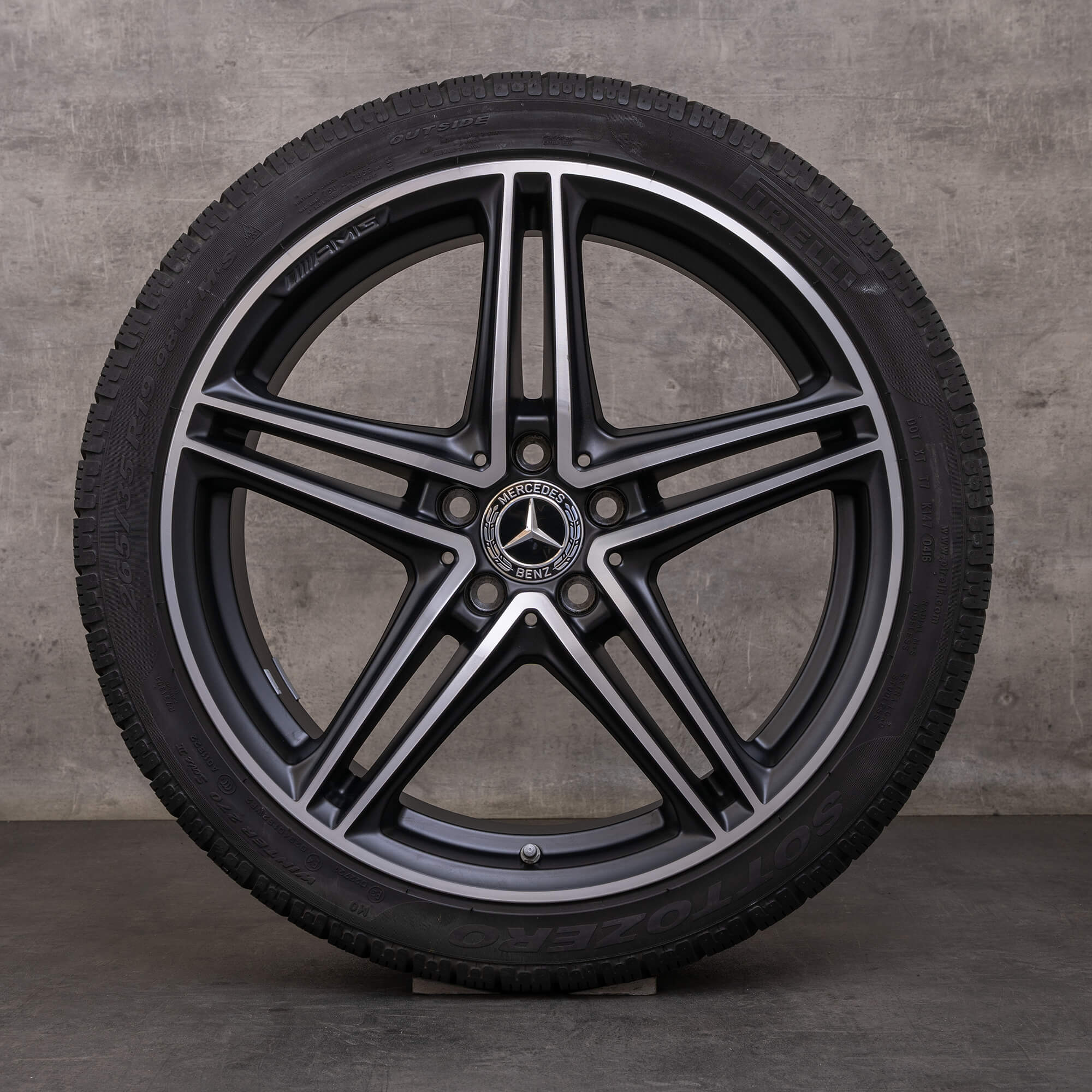 Alkuperäiset Mercedes Benz AMG GT talvirenkaat 19 20 tuuman C190 R190 vanteet A1904011800 A1904011900 musta matta Kiillotettu pinta.