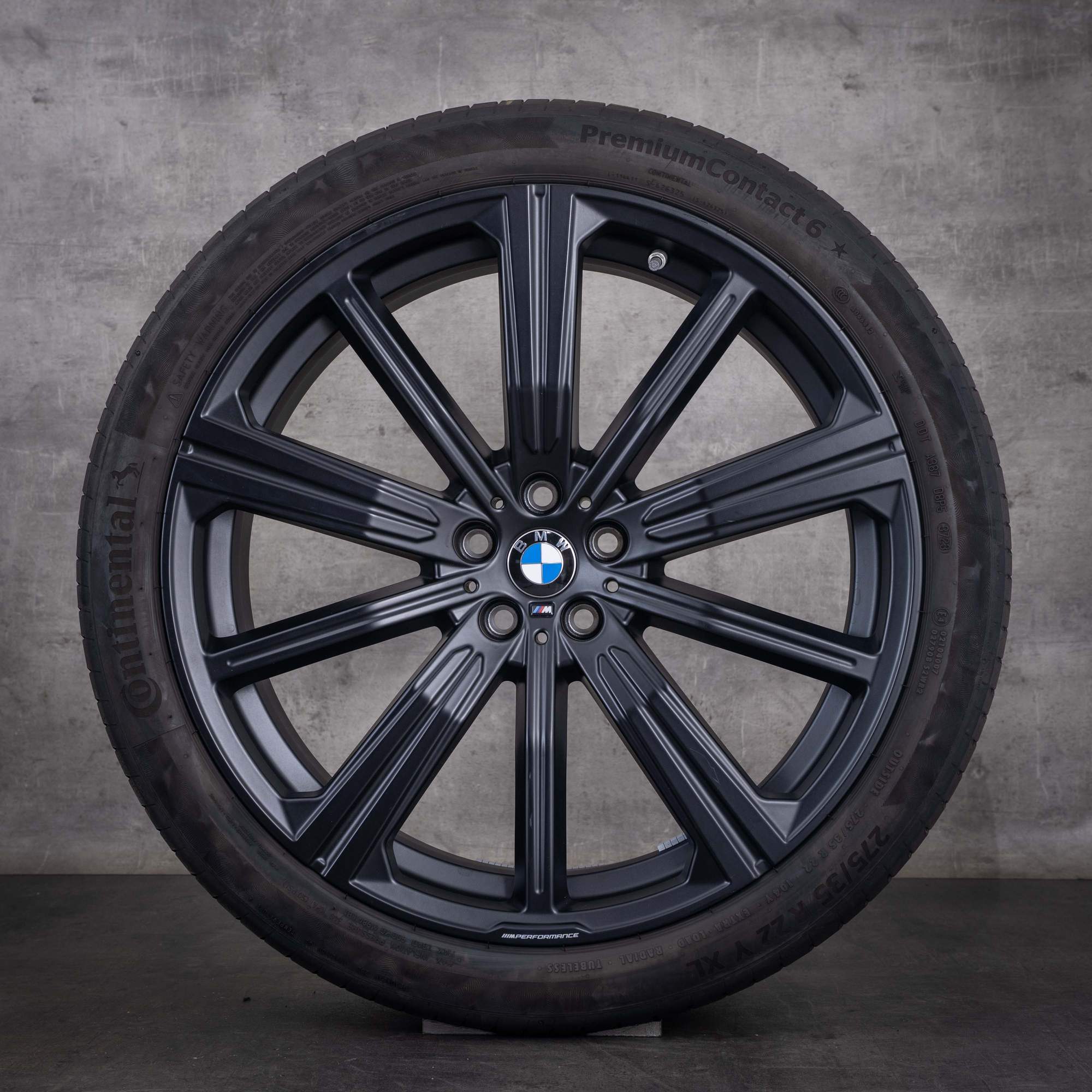 OEM BMW X5 X6 winter wheels 22inch G05 G06 rims Styling 749 M 6893544 6893545 Jet Black Matte