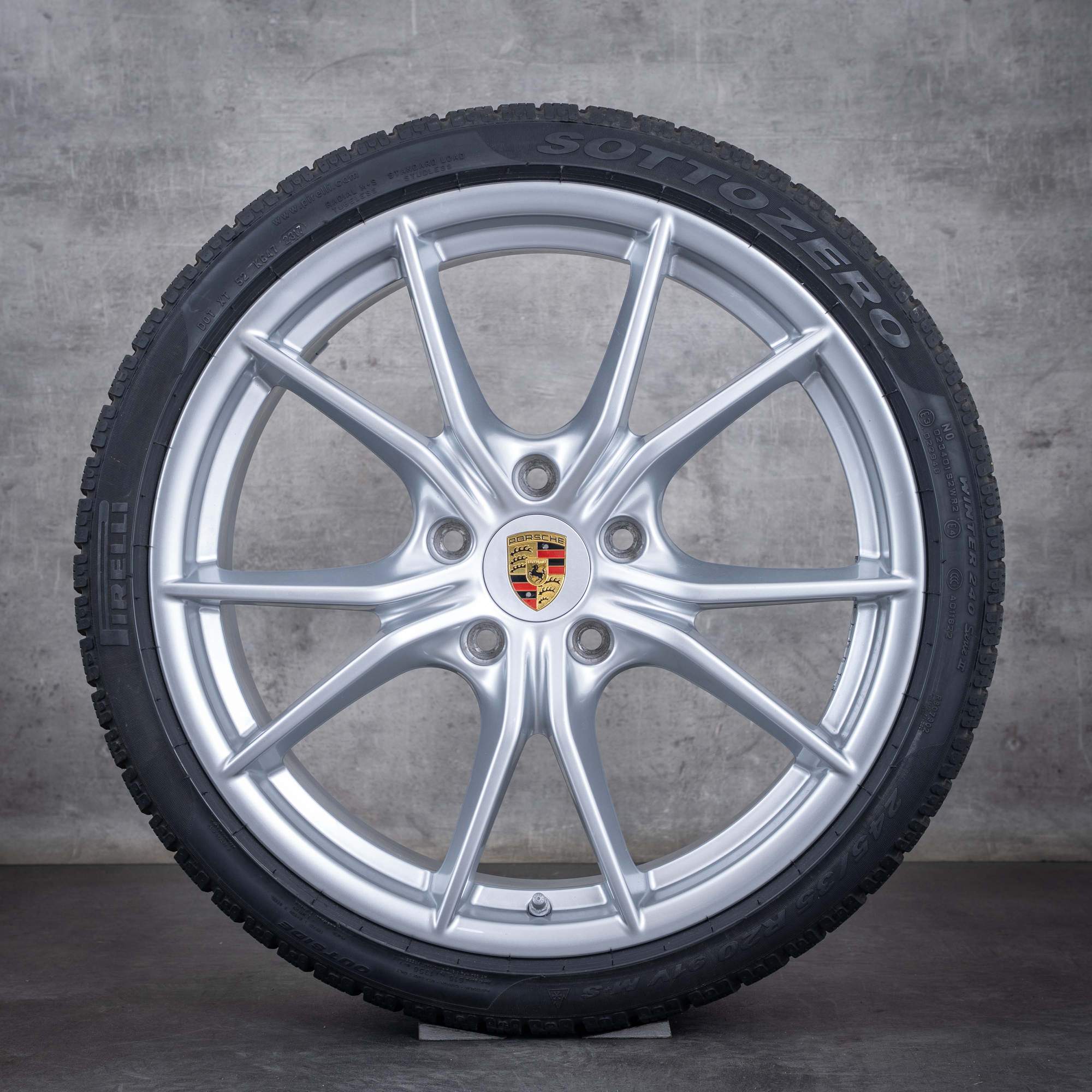 Alkuperäiset Porsche 991 II talvirenkaat 20 tuuman Carrera 4 & S GTS vanteet 99136271000 99136276003 silver glossy