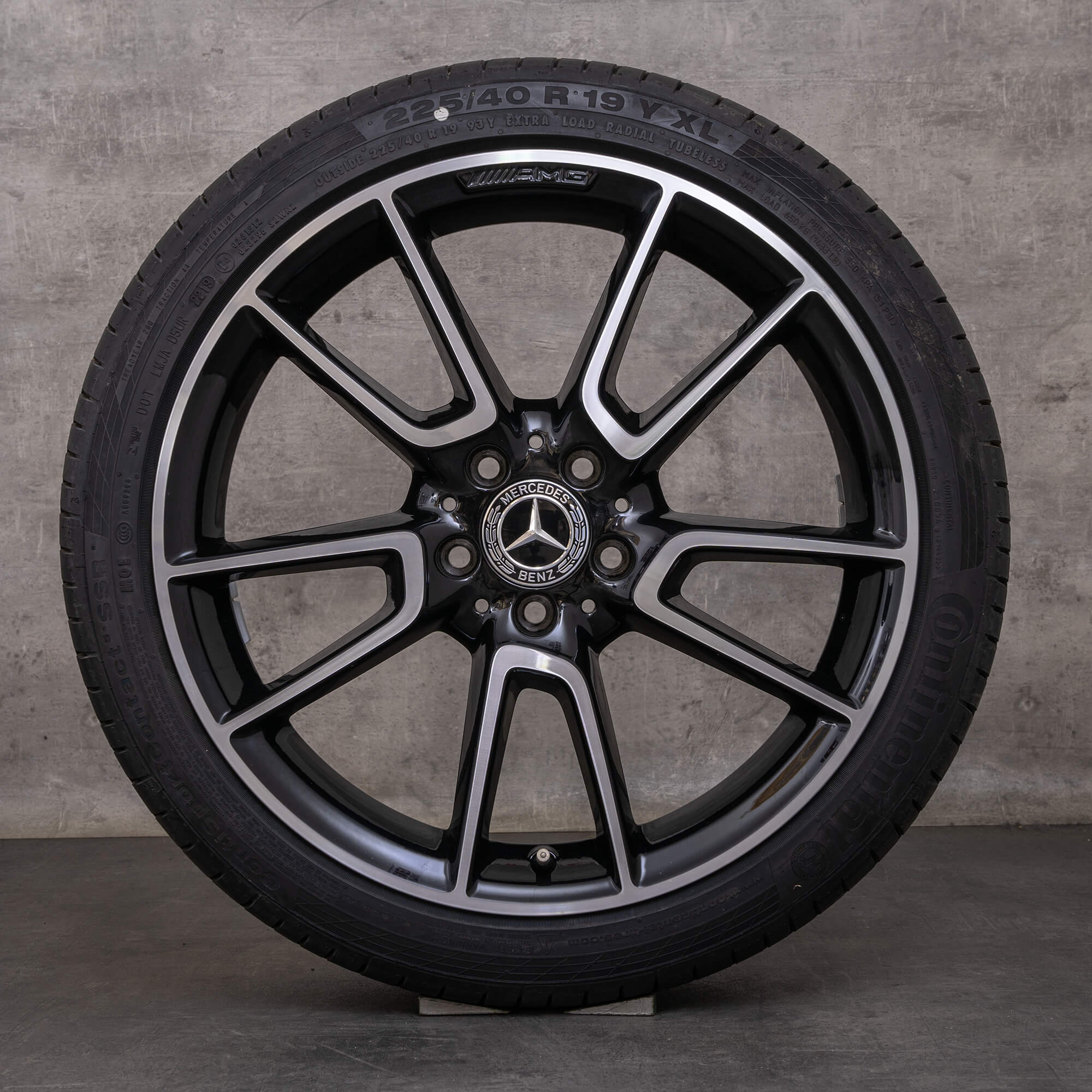 Orijinal Mercedes Benz C-Serisi AMG jantlar 19 inç W205 S205 C205 A205 yaz jant lastik A2054012200 A2054012300 siyah parlak tornalı