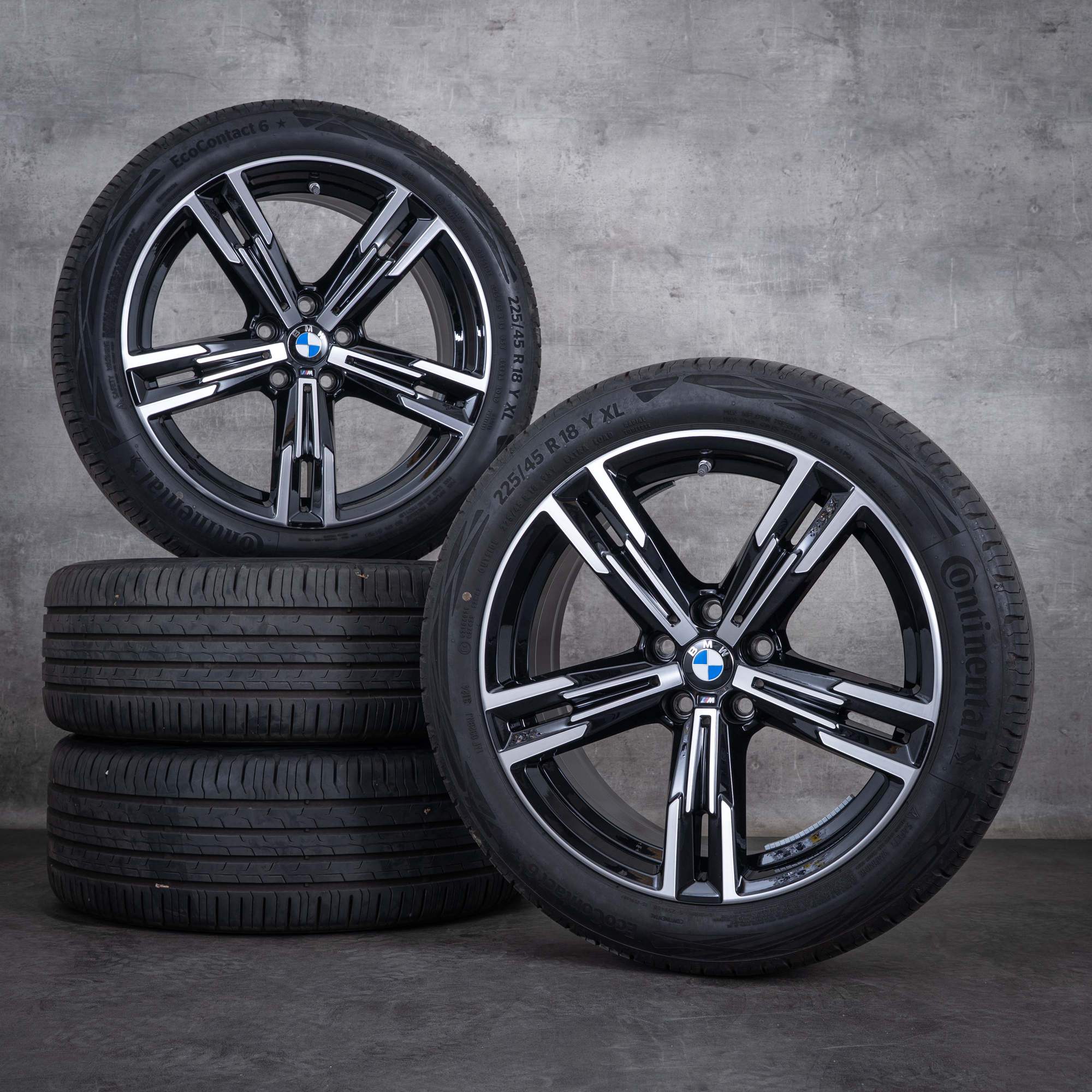 Originales BMW Serie 2 3 4 ruedas de invierno 18 pulgadas G42 G20 G21 G22 G23 llantas estilo 848 M 8746631 negro azabache pulido