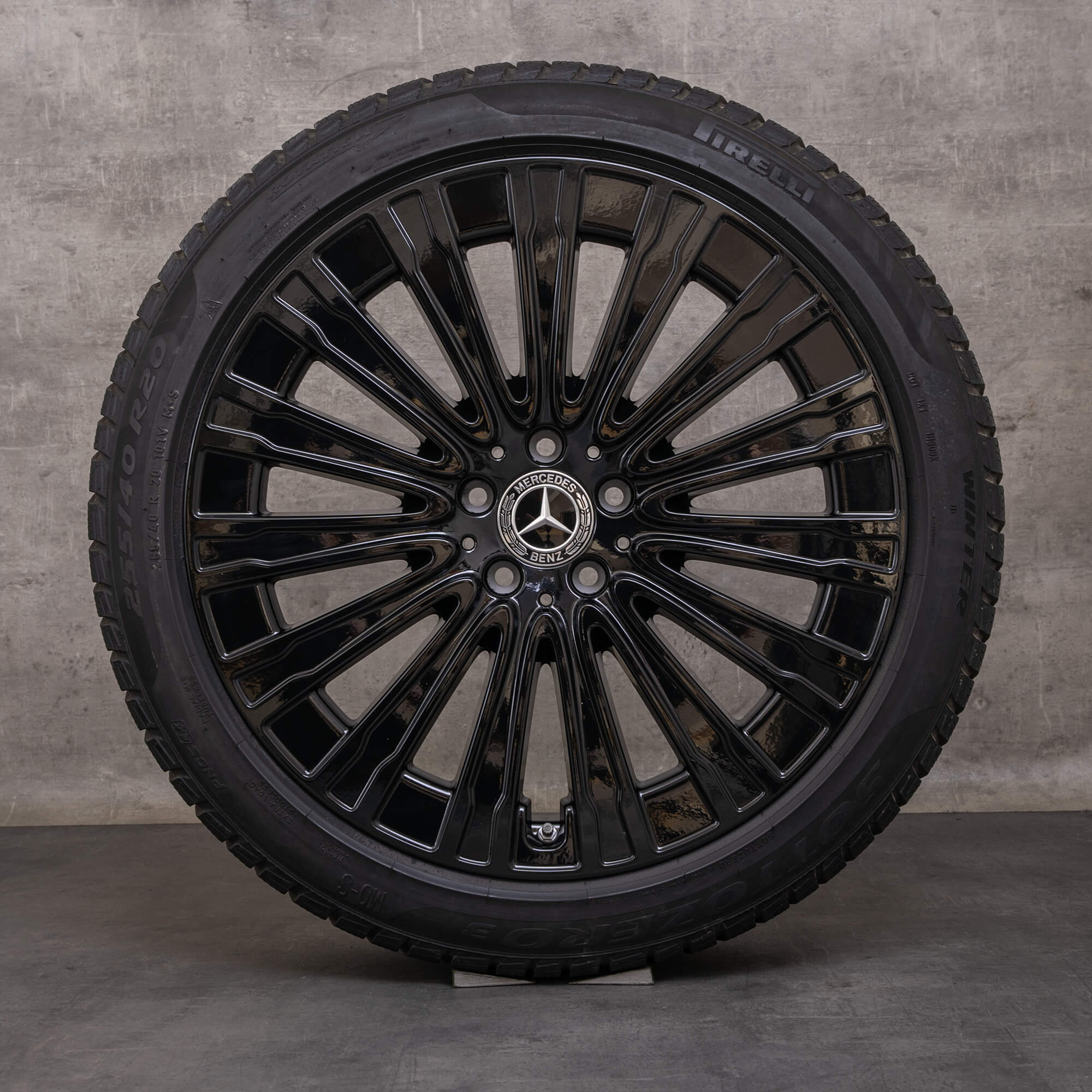 Originele Mercedes Benz EQE winterwielen 20 inch V295 velgen A2954011900 zwart glanzend