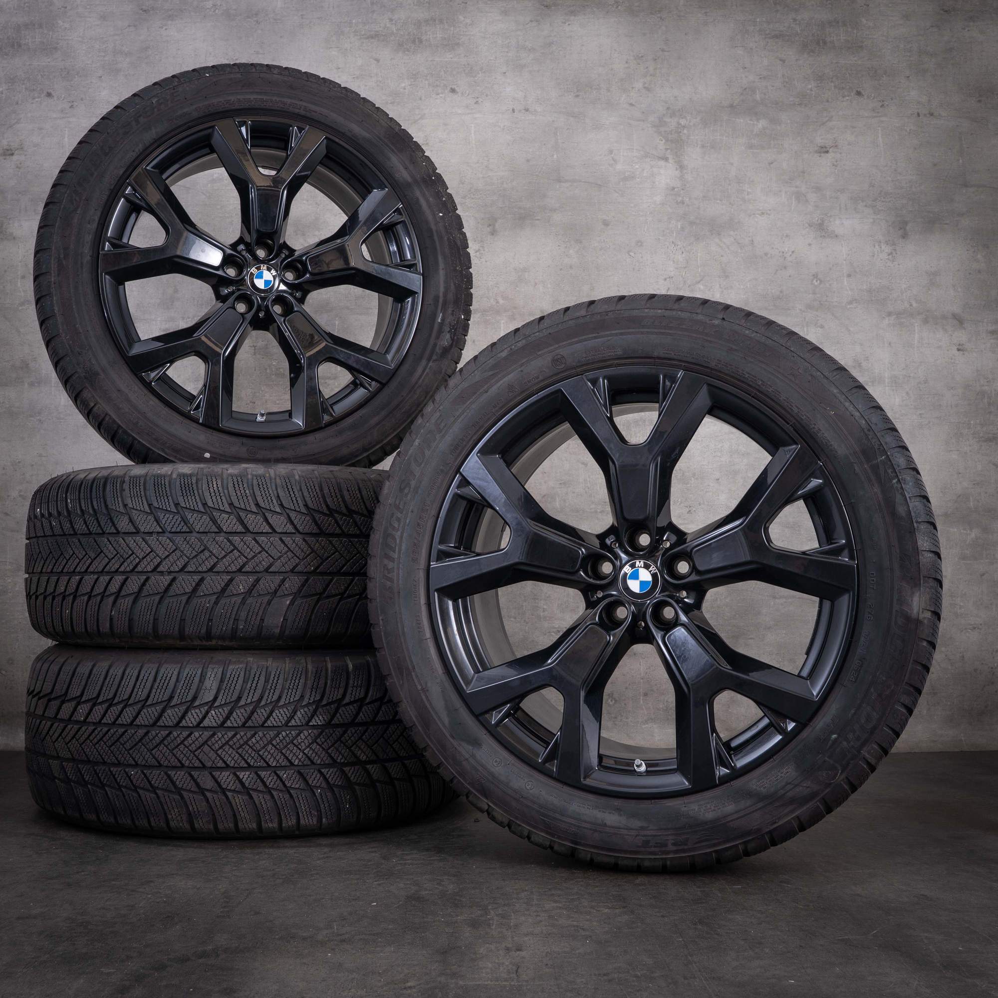 Roues hiver d'origine BMW X7 21 pouces G07 Felgen Styling 752 6885461 noir jais uni