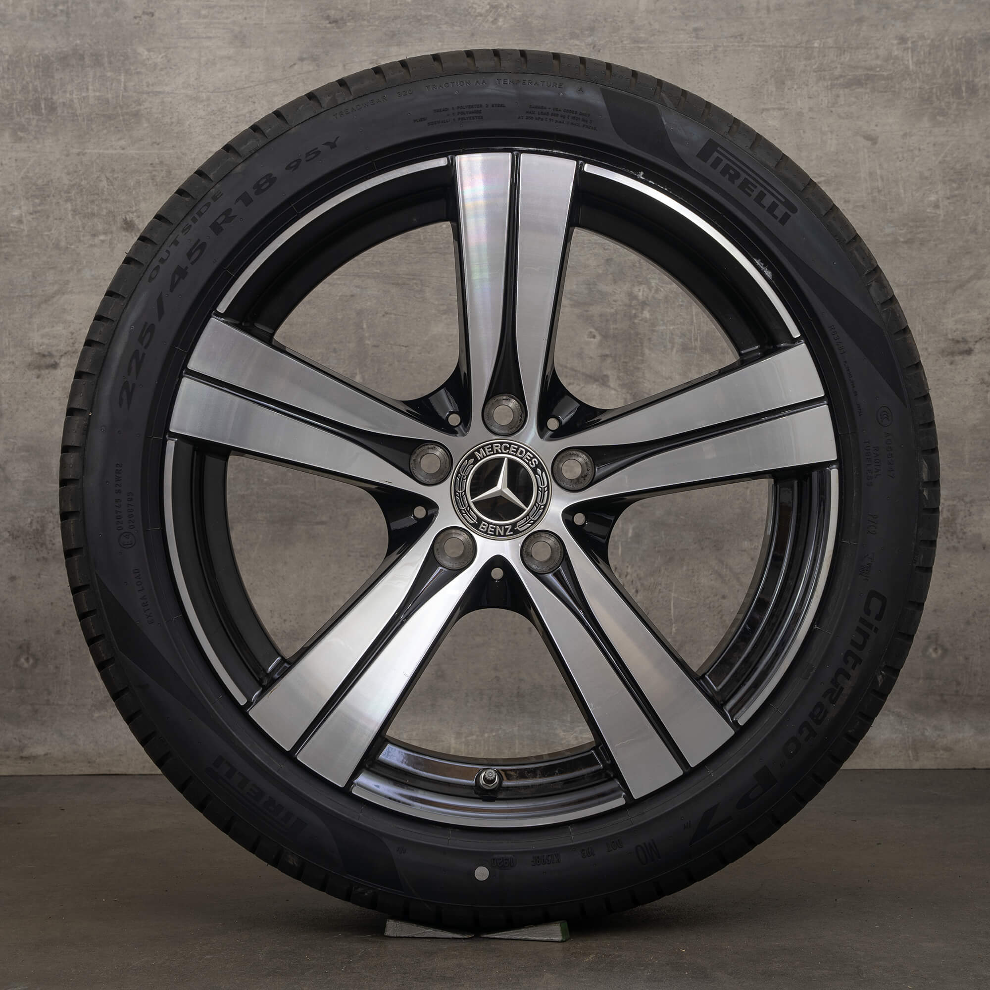 OEM Mercedes Benz C-Class rims 18 inch W206 S206 Sommerrder A2064014700 black glossy turned NEW