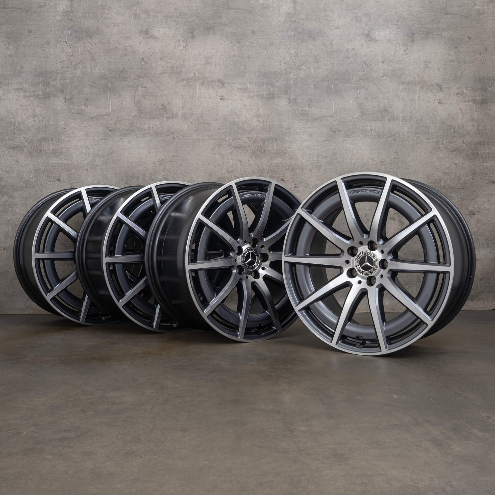 Alkuperäiset Mercedes Benz S-sarjan S 63 E AMG vanteet 20 tuuman W223 Performance A2234011900 A2234012000 himalajanharmaa kiillotettu käännetty