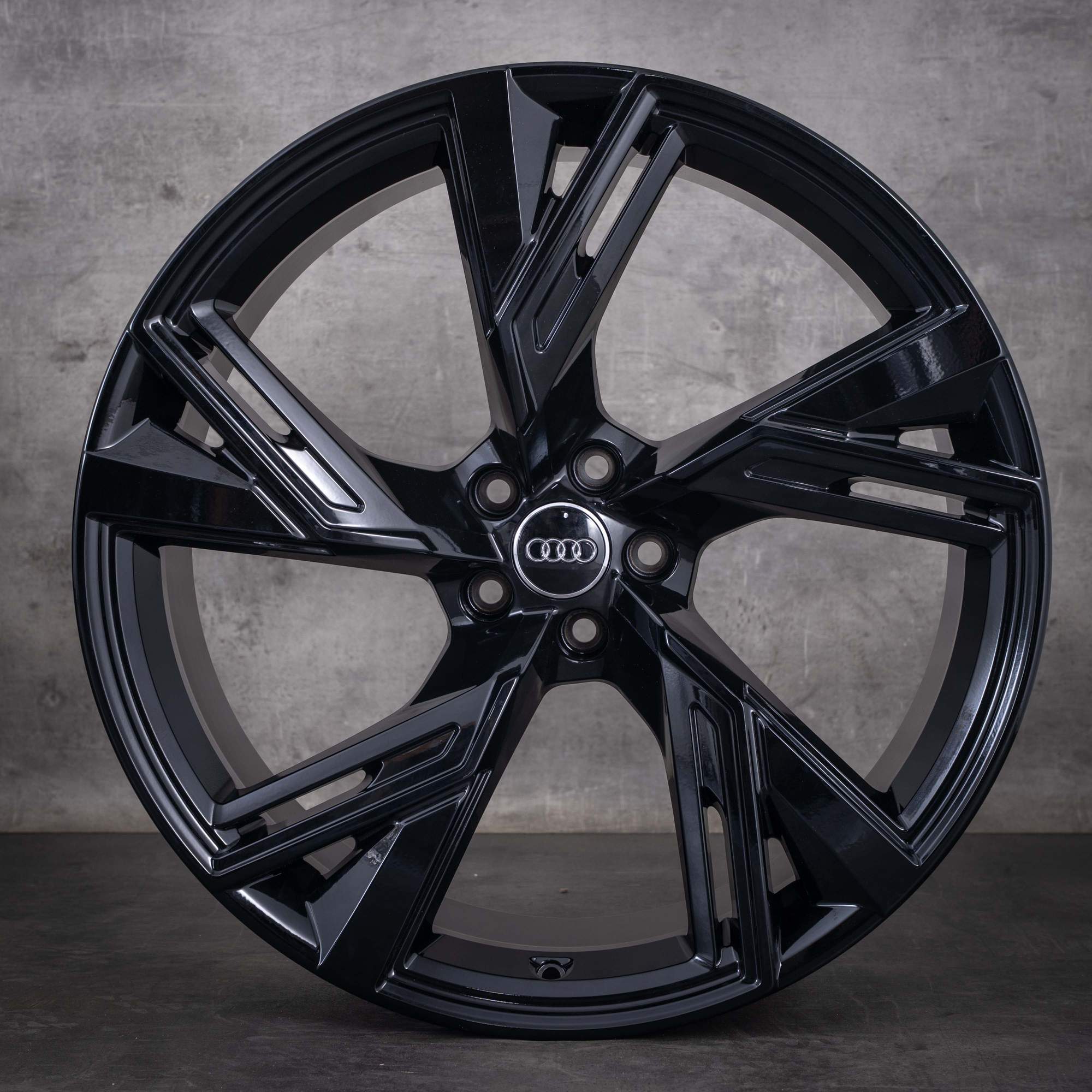 Original Audi RS6 RS7 Felgen 22 Zoll 4K C8 F2 Trapez 4K0601025BL schwarz glanz