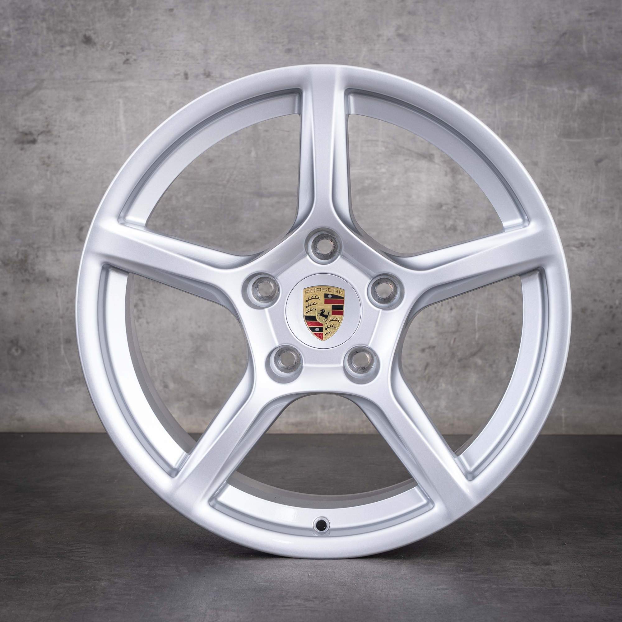 Jantă originală Porsche Boxster Cayman 718 de 18 inci 982 982601025N argintiu lucios