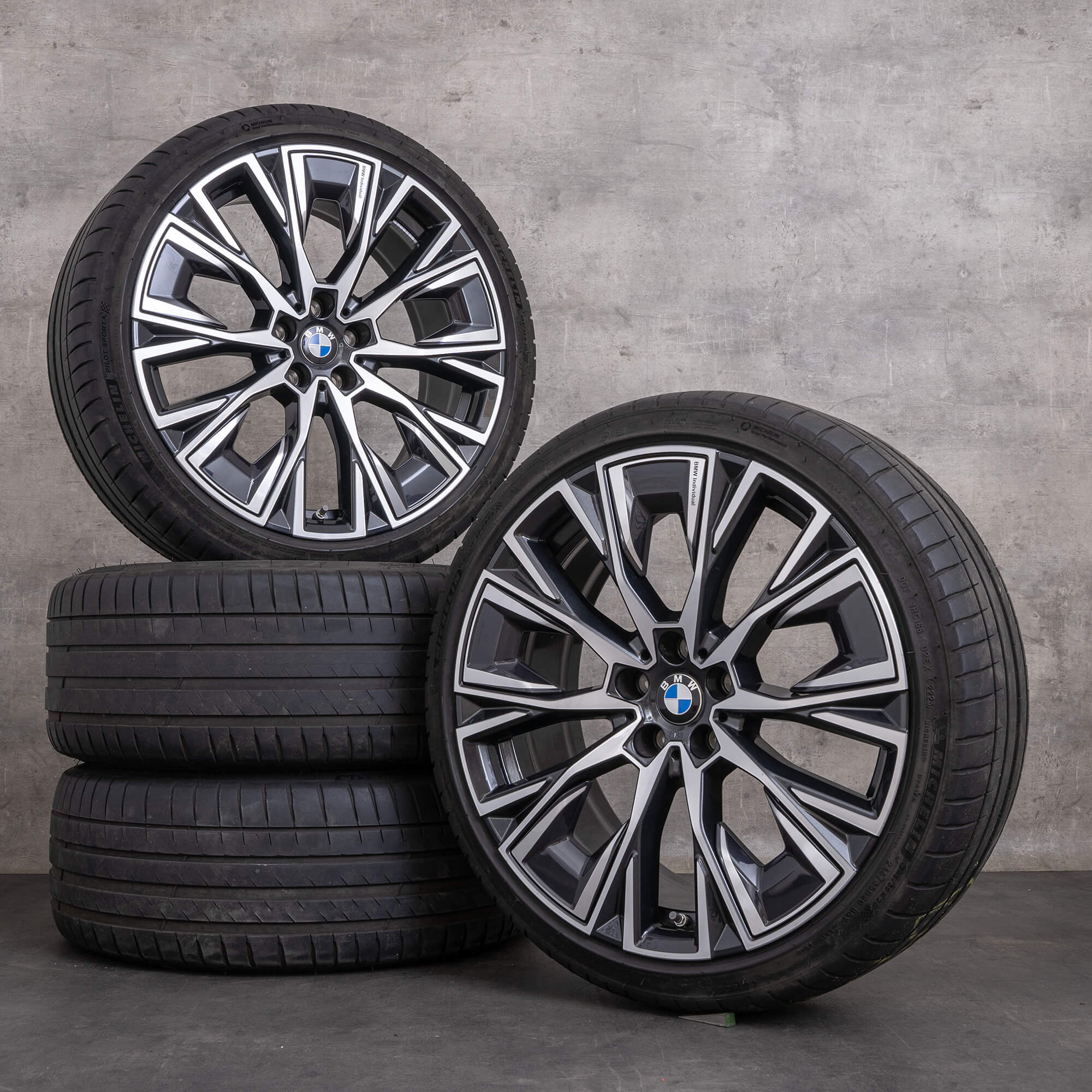 OEM BMW 4 series i4 rims 20 inch G26 Gran Goupe summerrder styling 862 i 8747310 8747311 midnight grey glossy turned