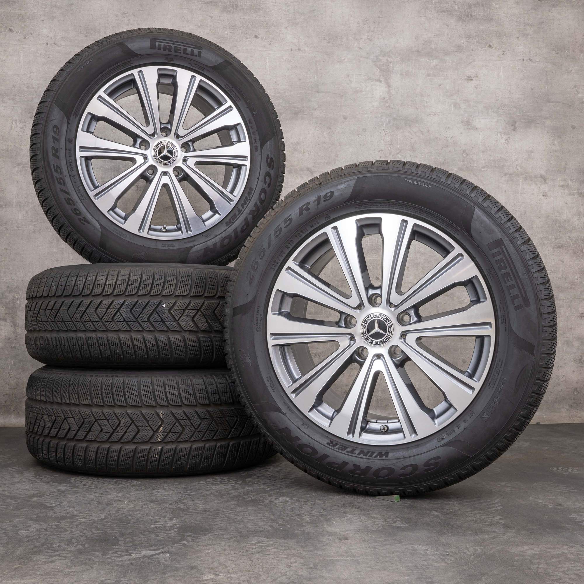 Alkuperäiset Mercedes Benz G-sarjan talvirenkaat 19 tuuman W463 G500 G350 d vanteet A4634011100 himalajanharmaa Kiillotettu