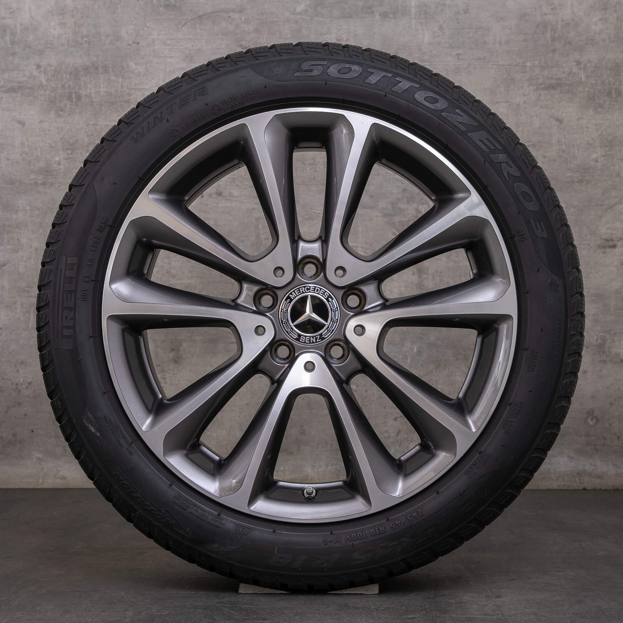 Orijinal Mercedes Benz E-Serisi kış jant lastik 18 inç W213 S213 C238 A238 jantlar A2134011600 himalaya gri parlak tornalı