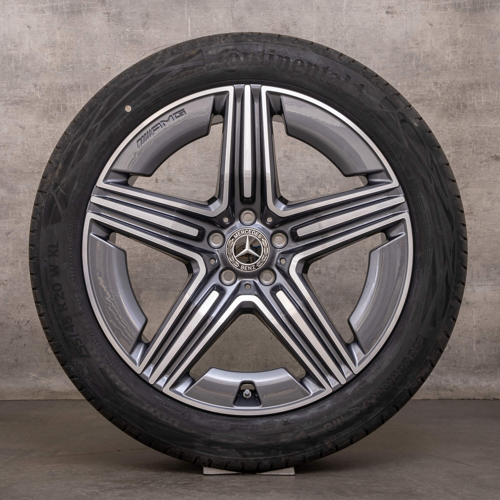 Original Mercedes Benz GLC AMG Winterräder 20 Zoll X254 C254 Felgen A2544010600 A2544010700 himalaya grey glanzgedreht NEU