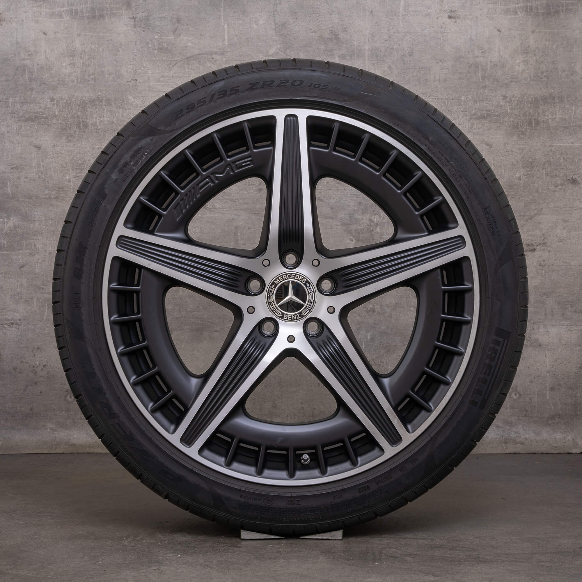 Orijinal Mercedes Benz EQE 43 53 AMG jantlar 20 inç V295 yaz jantları A2954012700 A2954012800 siyah mat parlak tornalanmış