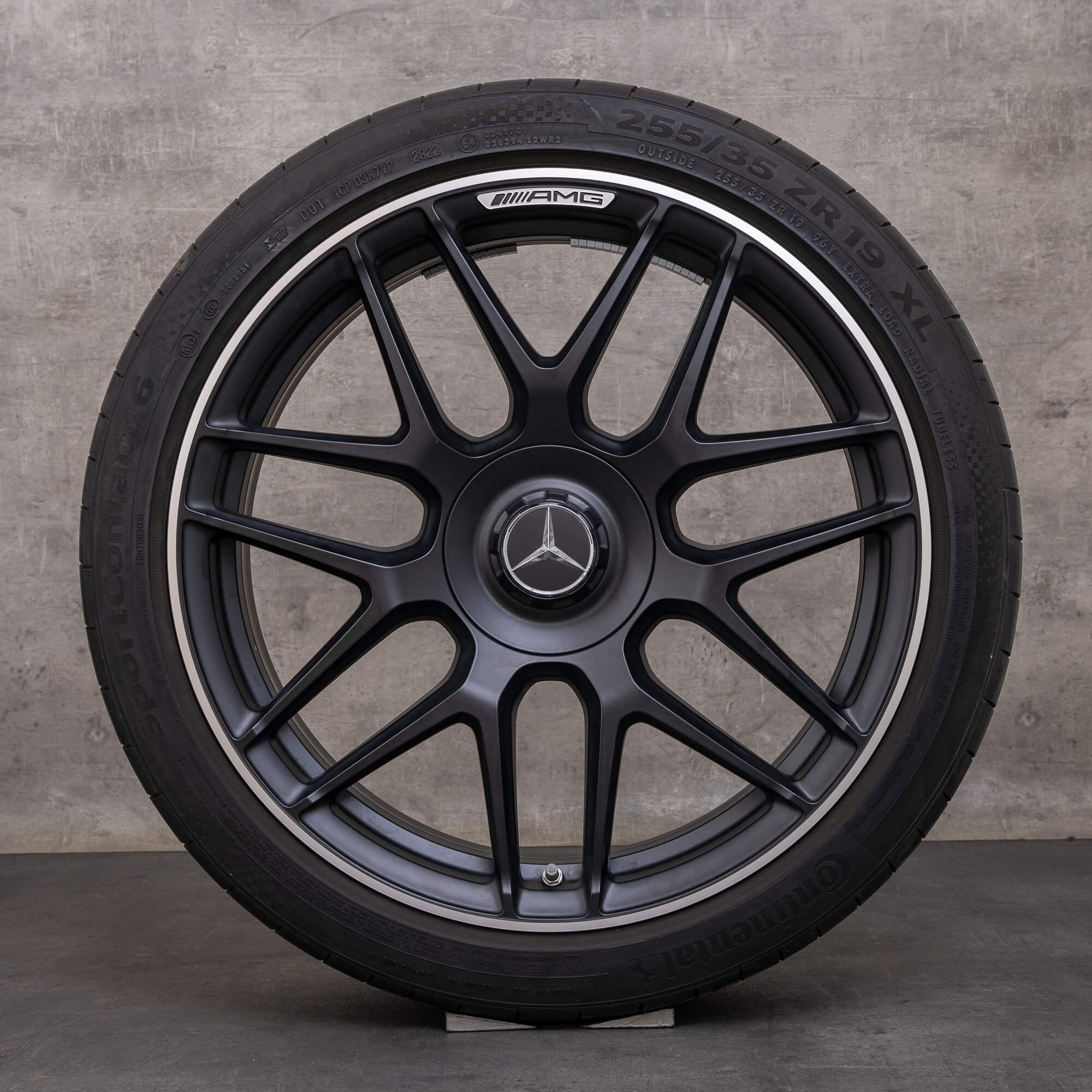 Original Mercedes Benz CLA 45 & S AMG Winterräder 19 Zoll C118 X118 Felgen A1774012400 schwarz matt glanzgedreht