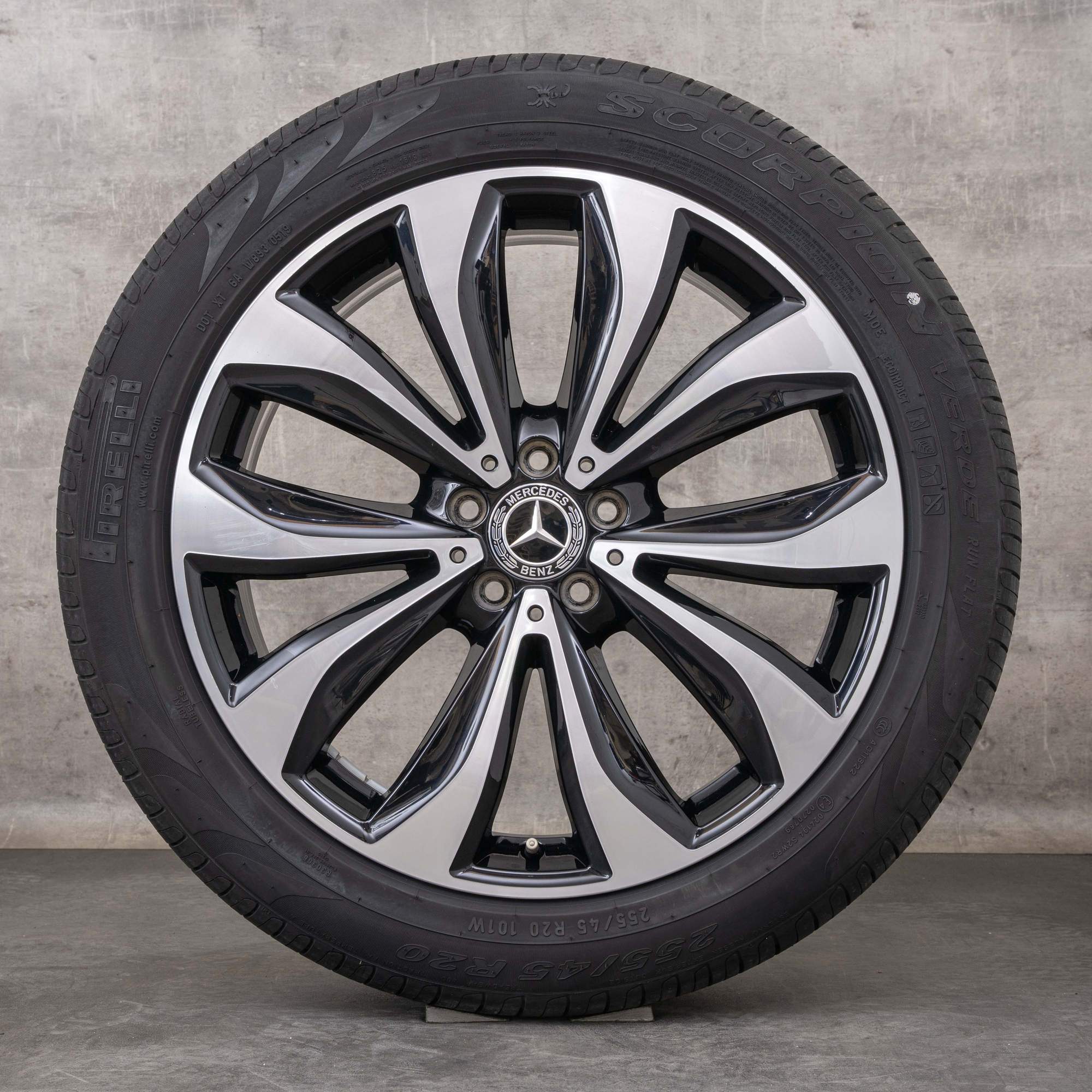 Mercedes Benz GLC & 43 jantes 20 polegadas X253 C253 verão A2534012300 preto polido virado