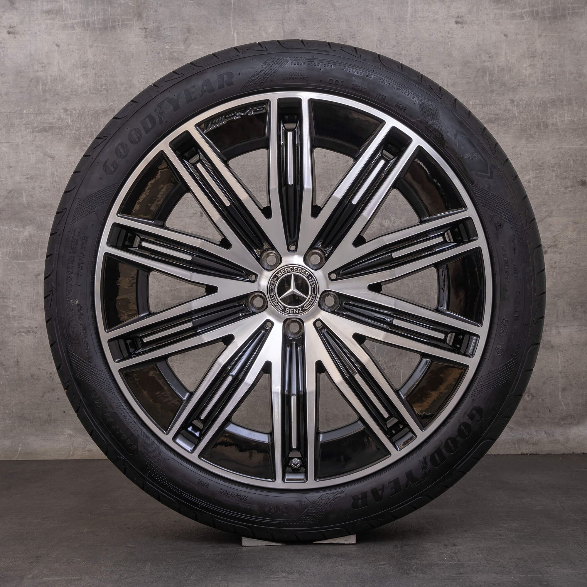 Orijinal Mercedes Benz EQE AMG jantlar 21 inç SUV X294 yaz jant lastik A2944011200 siyah parlak tornalı