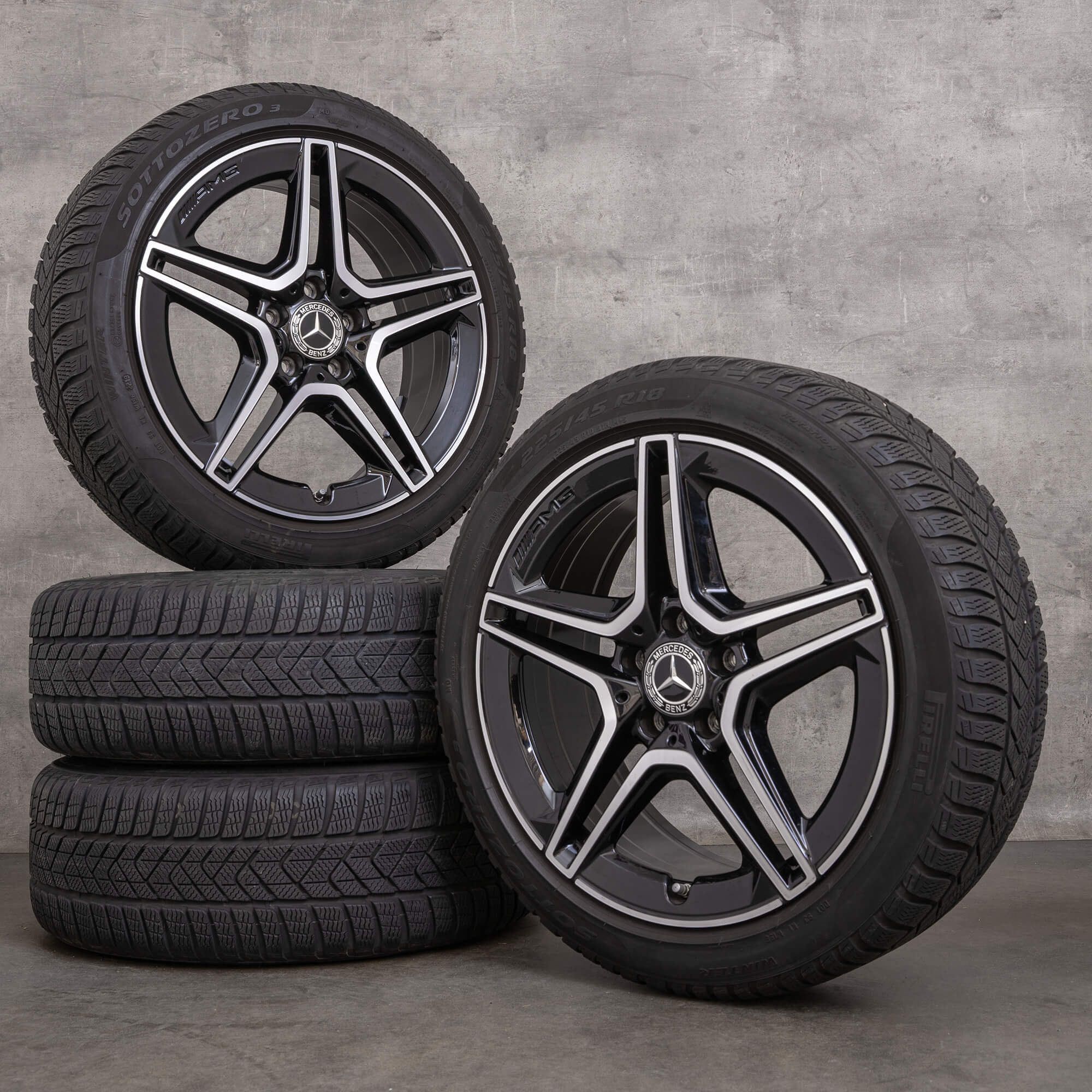 Genuine Mercedes Benz Clase A B CLA llantas de invierno 18 pulgadas W177 V177 W247 C118 X118 A1774010500 negro pulido