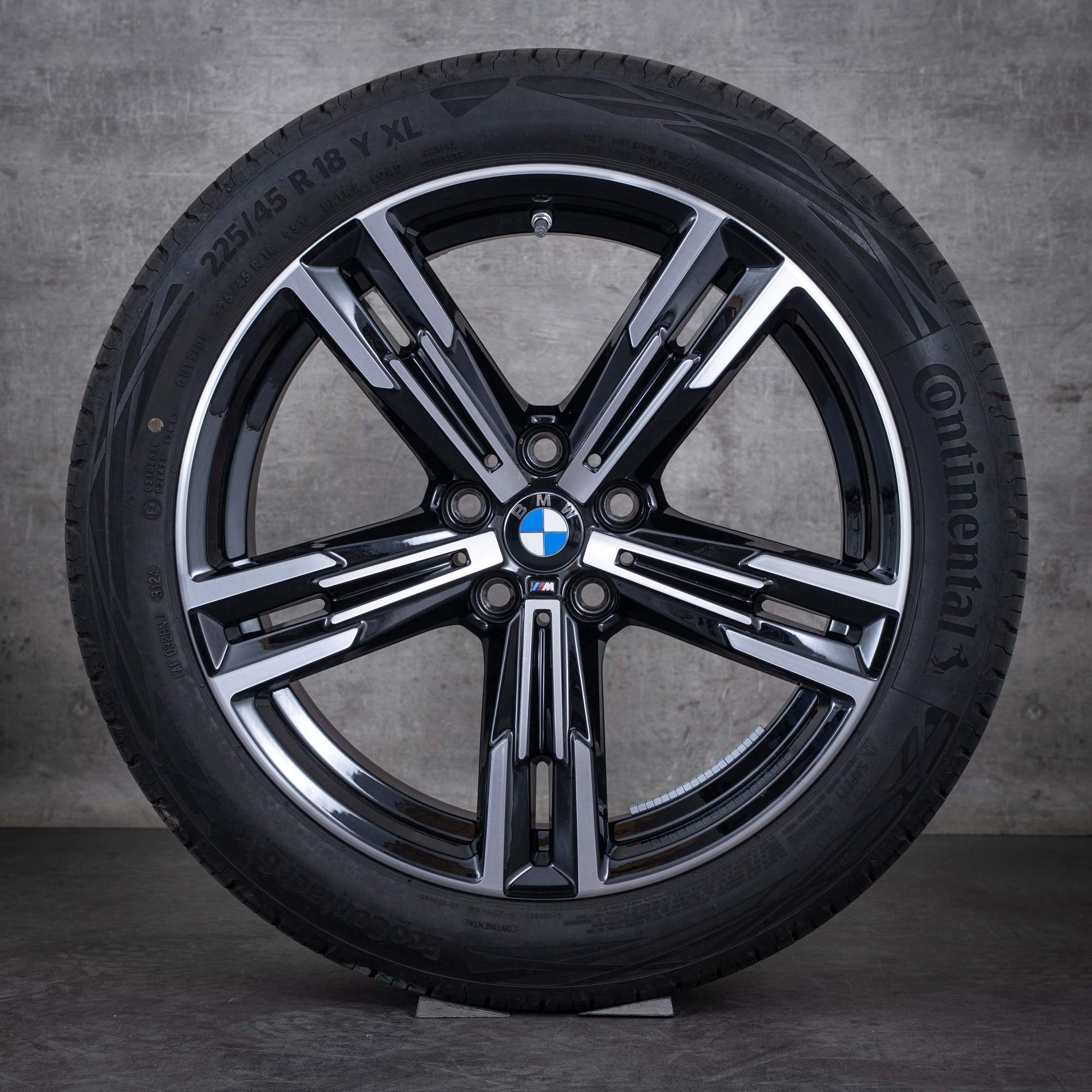 Oryginał BMW seria 2 3 4 felgi 18 cali G42 G20 G21 G22 G23 koła letnie stylizacja 848 M 8746631 jet black polerowane toczone