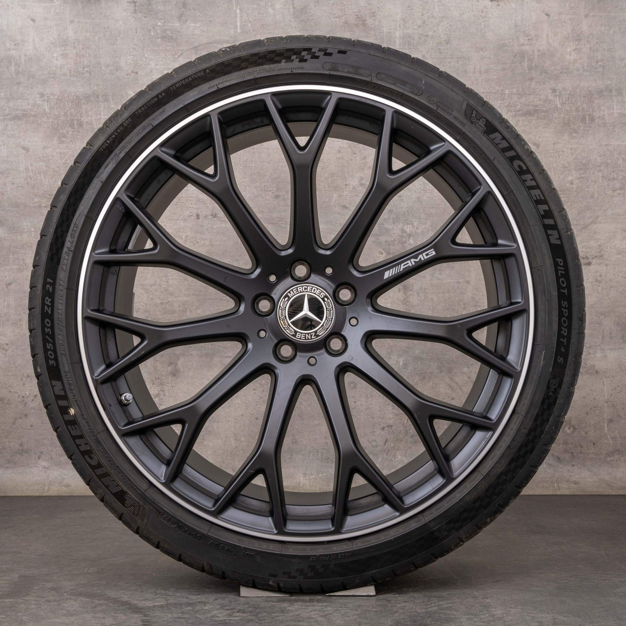Alkuperäiset Mercedes Benz SL 43 55 63 AMG vanteet 21 tuuman R232 4 Matic S E Performance kesäpyörät A2324012700 A2324012800 musta matta