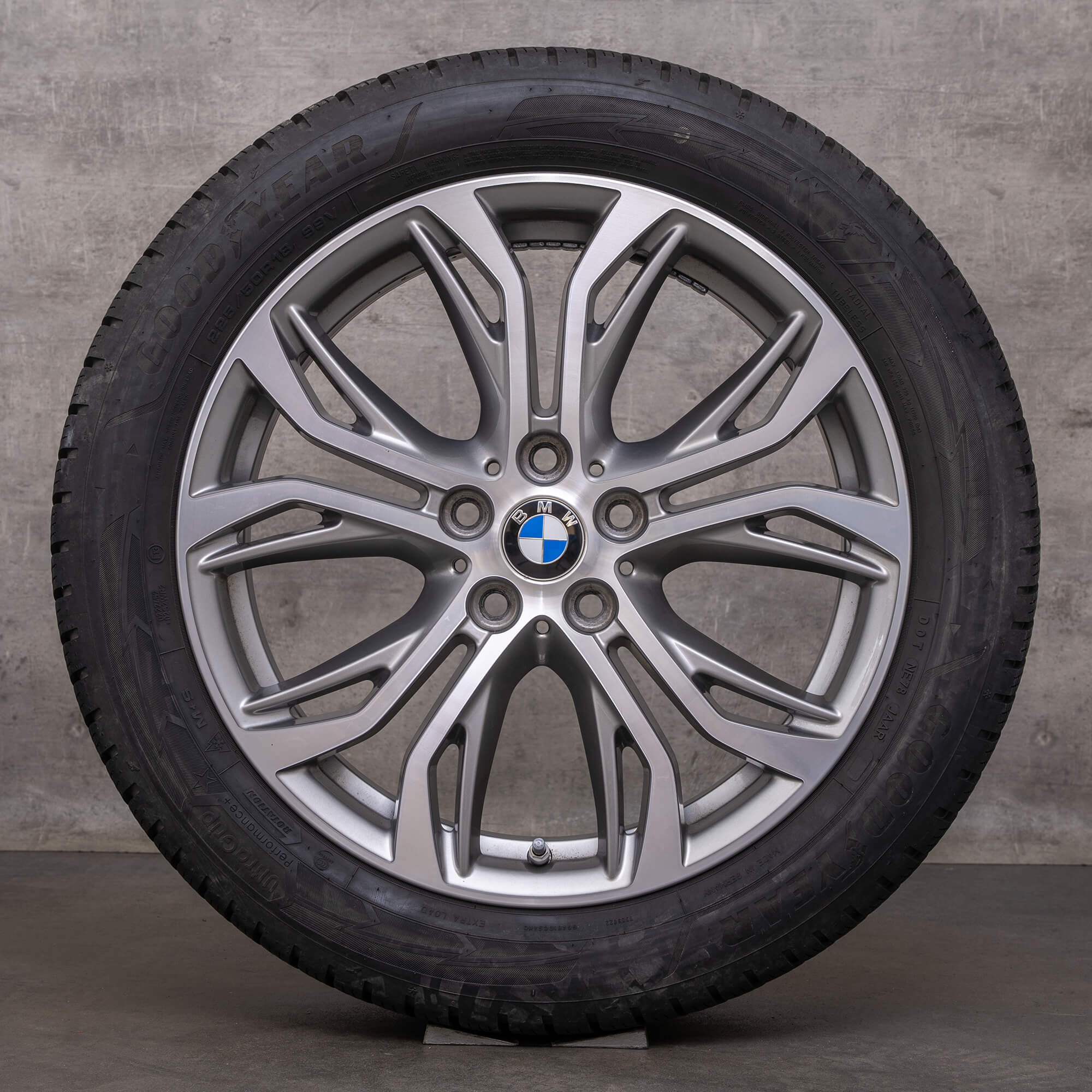 Original BMW X1 X2 Winter wheels 18 inches F48 F39 Styling jantes 566 6856067 ferricgrey glossy