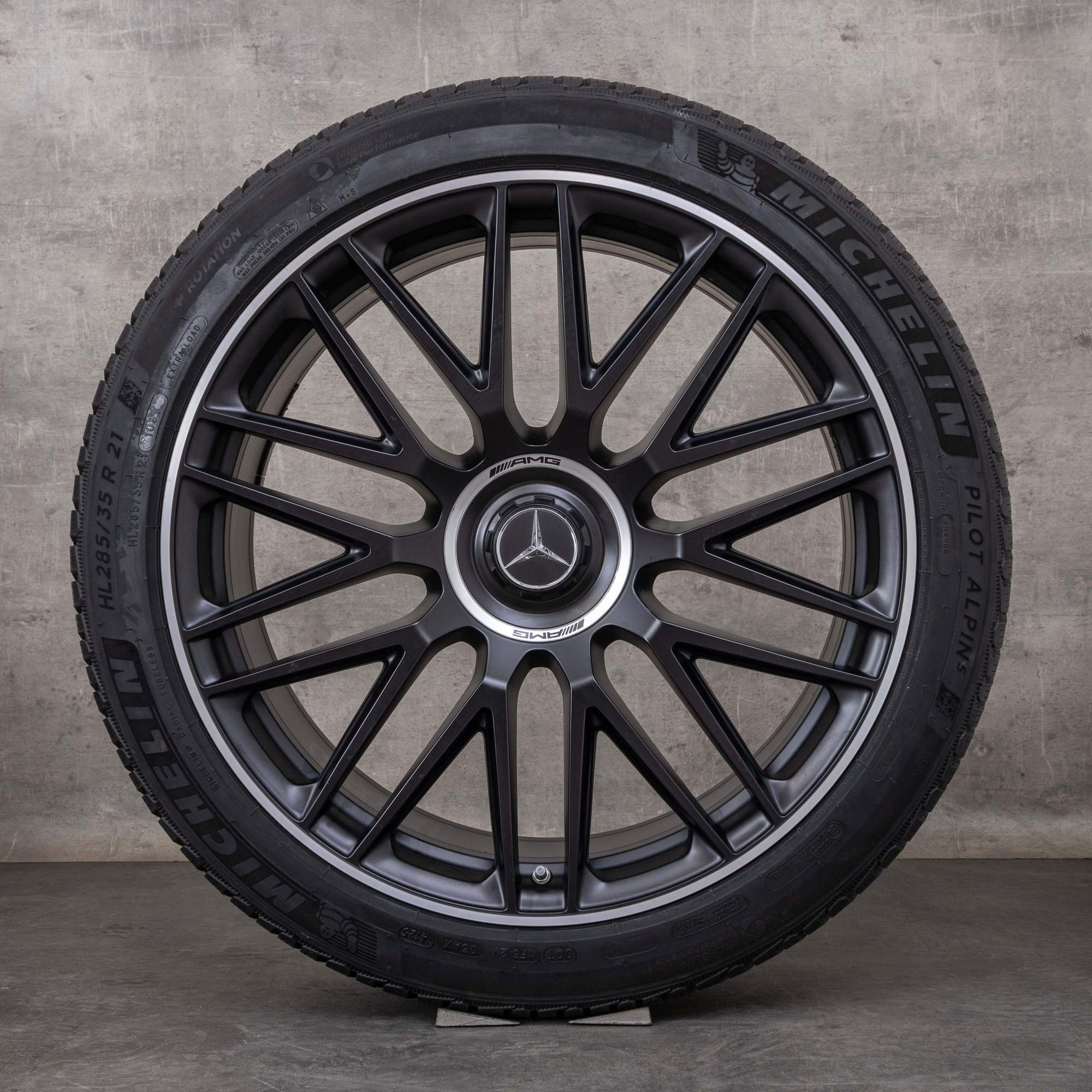 Alkuperäiset Mercedes Benz S-sarjan S 63 AMG talvirenkaat 21 tuuman V223 vanteet A2234012300 A2234012400 mustat kiillotetut mattapintaiset
