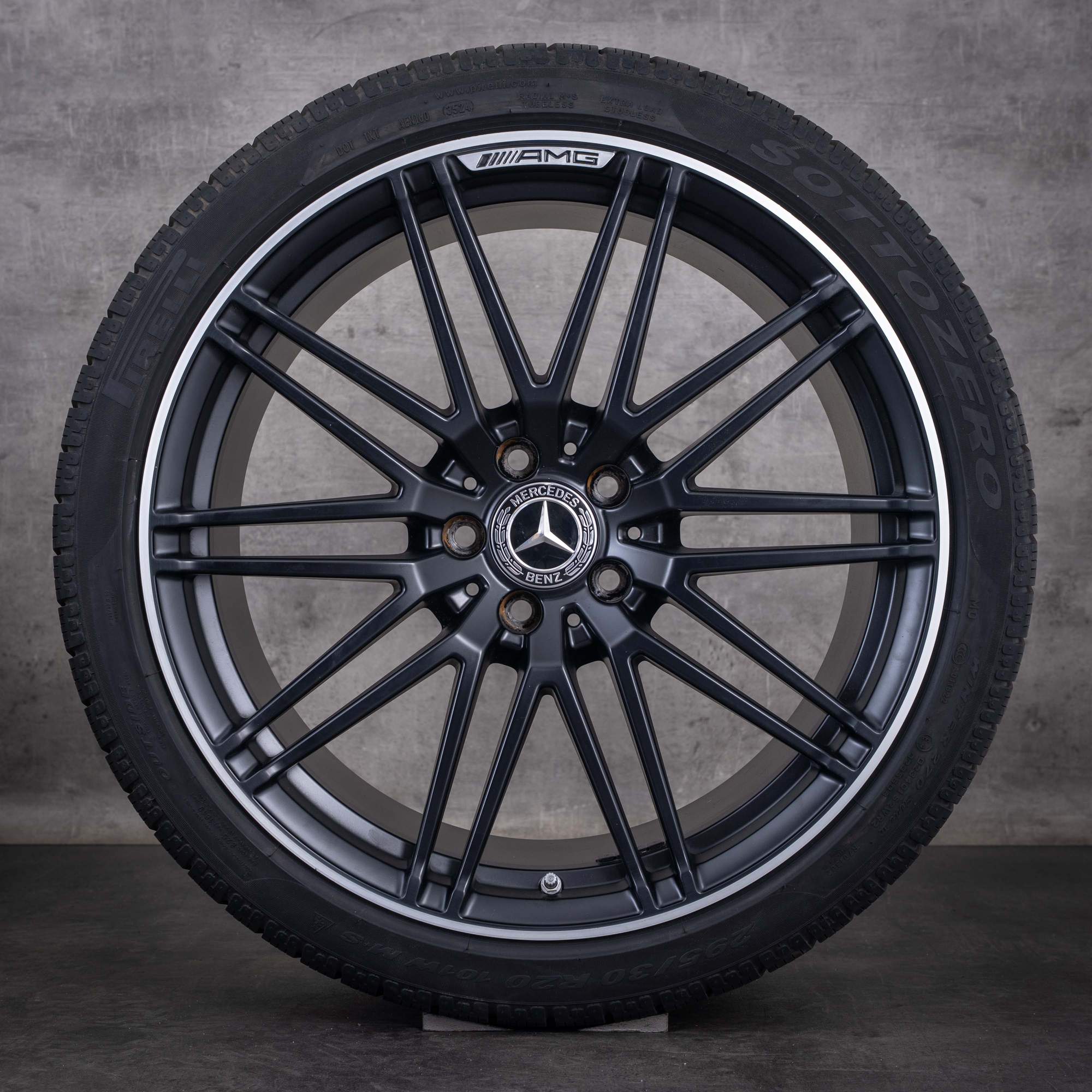 Alkuperäiset Mercedes-Benz AMG GT GTS GTC -talvirenkaat 19 20 tuumaa C190 R190 -vanteet A1904013100 A1904013300 mattamusta diamond cut