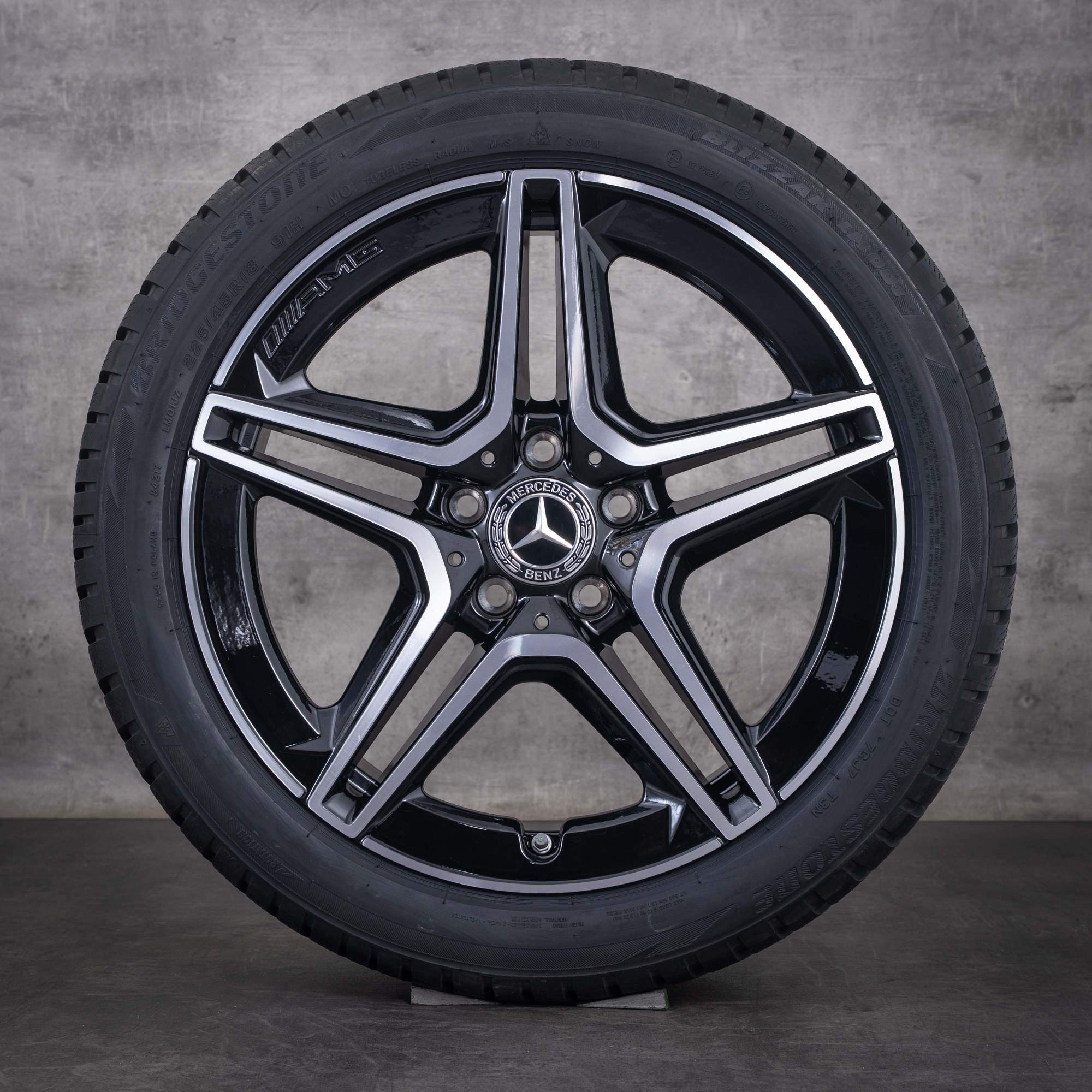 Oryginalne koła zimowe Mercedes-Benz klasy A B Klasse CLA AMG 18 cali W177 V177 W247 X118 C118 model A1774011500 czarne z efektem diamond cut