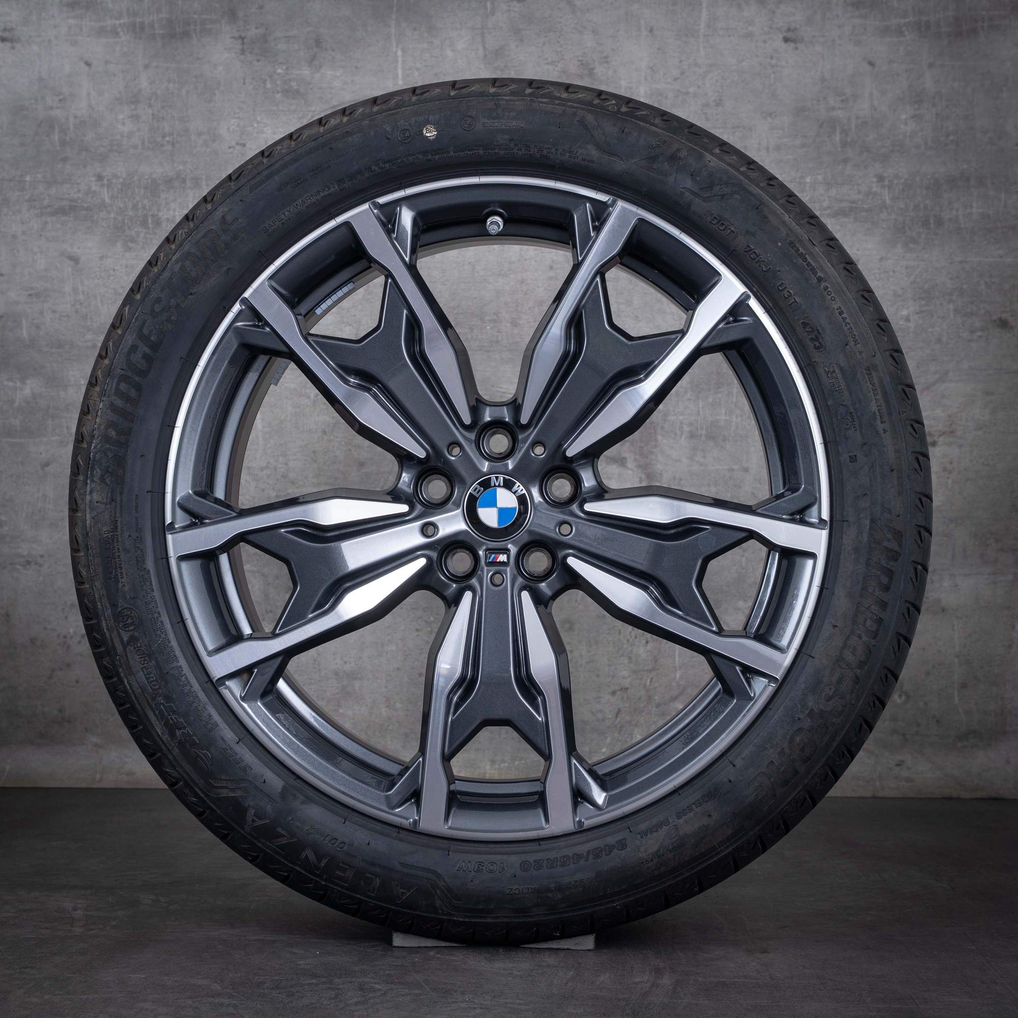 Oryginalne felgi BMW X3 X4 20 cali G01 G02 koła letnie stylizacja 787 M 8073791 8073792 orbit szary polerowane toczone