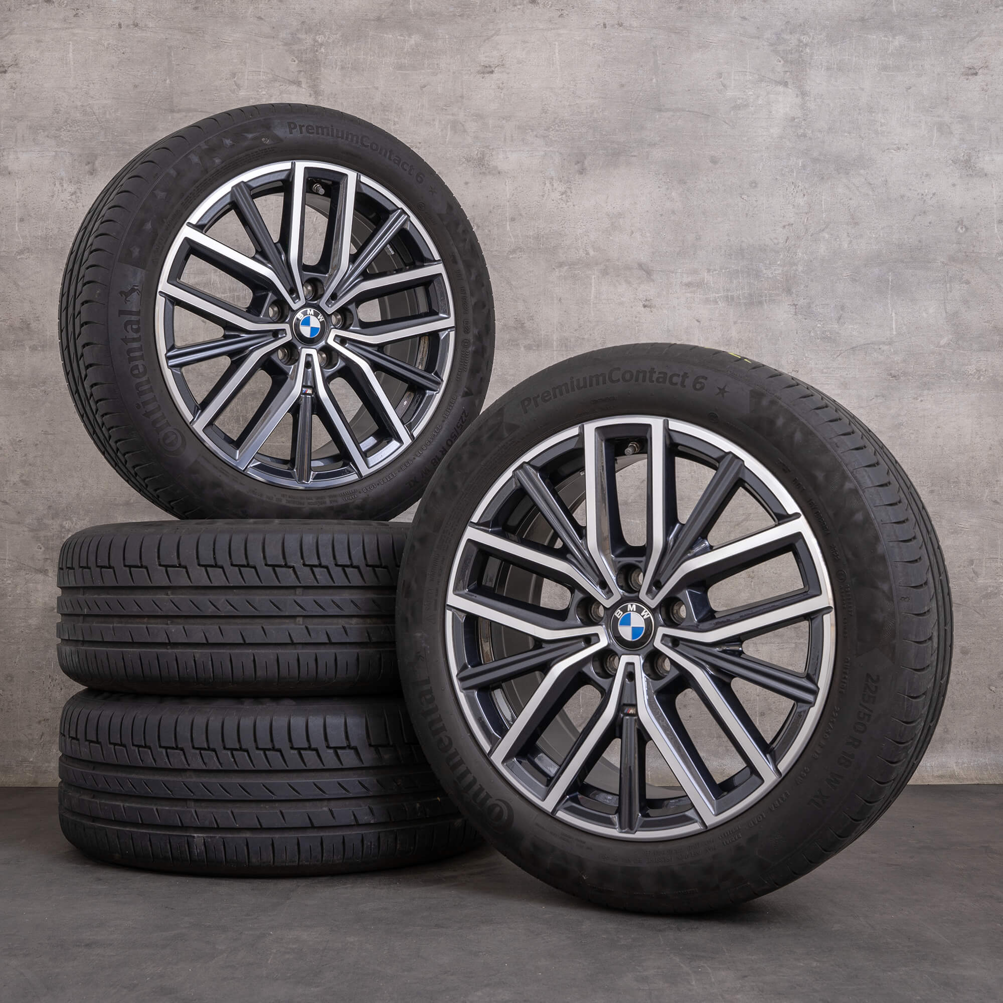 Original BMW X1 iX1 X2 2er Felgen 18 Zoll U11 U10 U06 Active Tourer Sommerräder Styling 838 M 6891179 midnight grey glanzgedreht