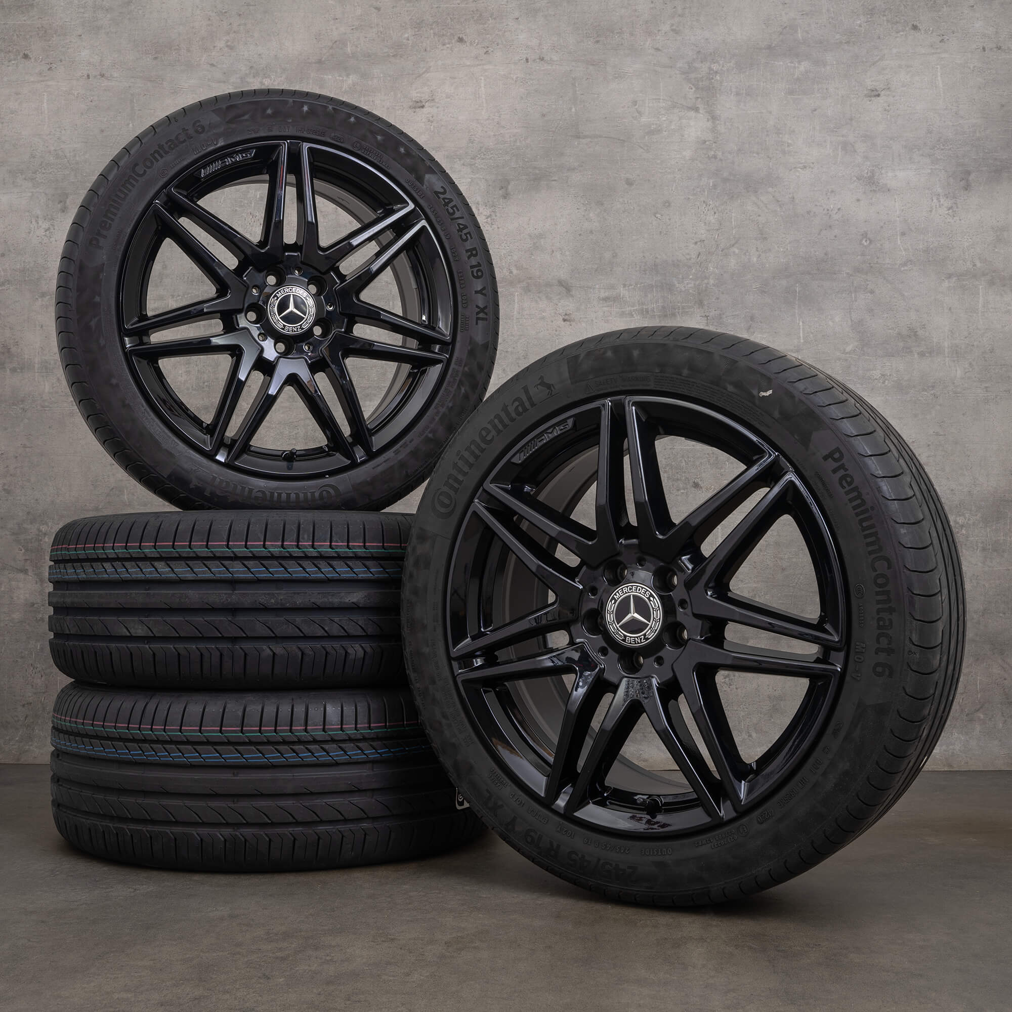 Llantas originales Mercedes Benz Clase V AMG de 19 pulgadas W447 llantas verano A4474015100 negro brillante