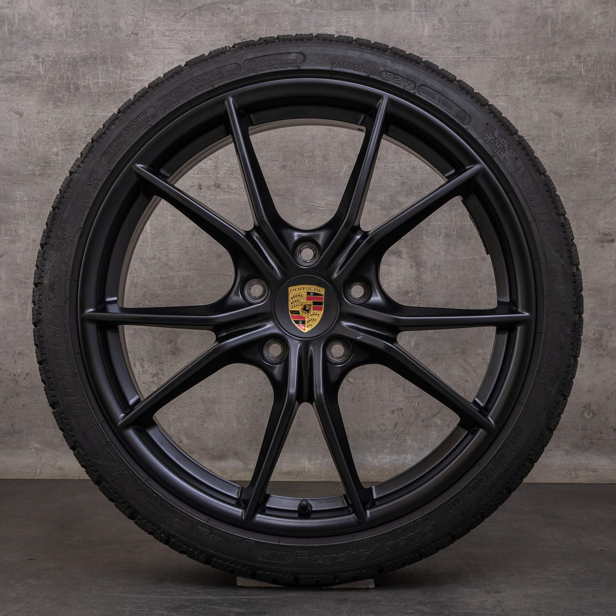 Original Porsche Boxster Cayman 982 718 Winterräder 20 Zoll Felgen 982601025H 982601025J schwarz matt