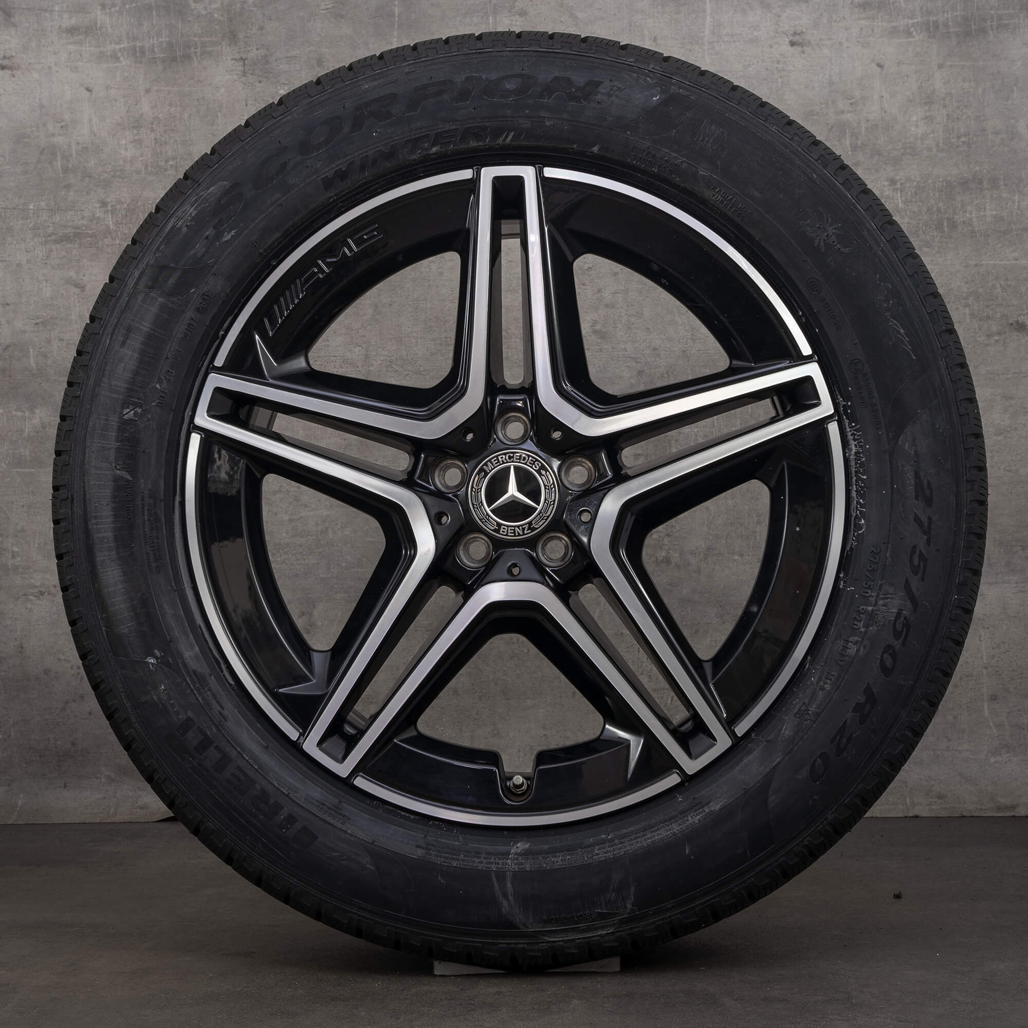 Original Mercedes Benz GLE Winterreifen 20 Zoll 53 AMG X167 C167 Felgen A1674013200 A1674013300 schwarz glanzgedreht