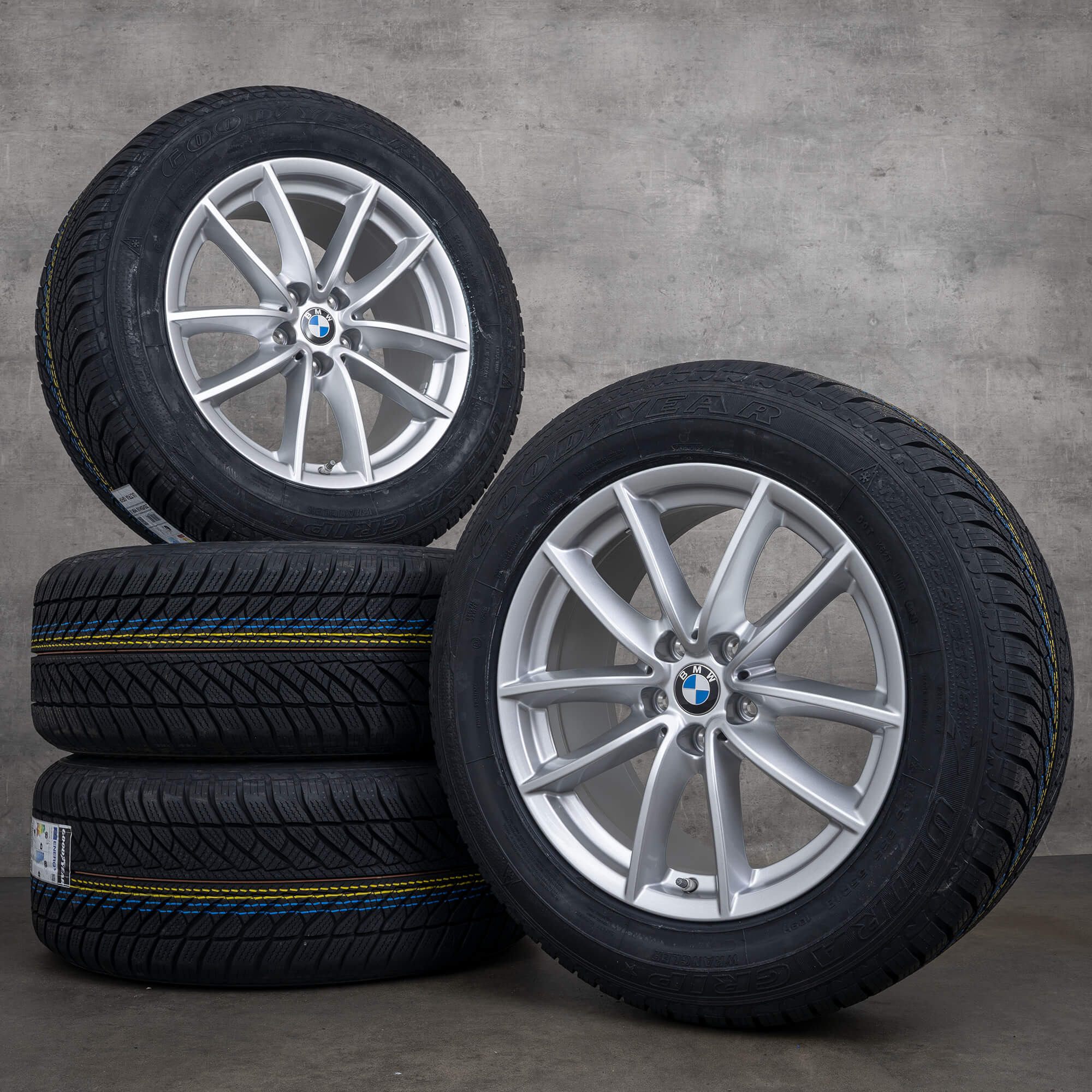 OEM BMW X5 X6 snow tire packages 18 inch G05 G06 Rims Styling 618 V-spoke 6880684 silver NEW