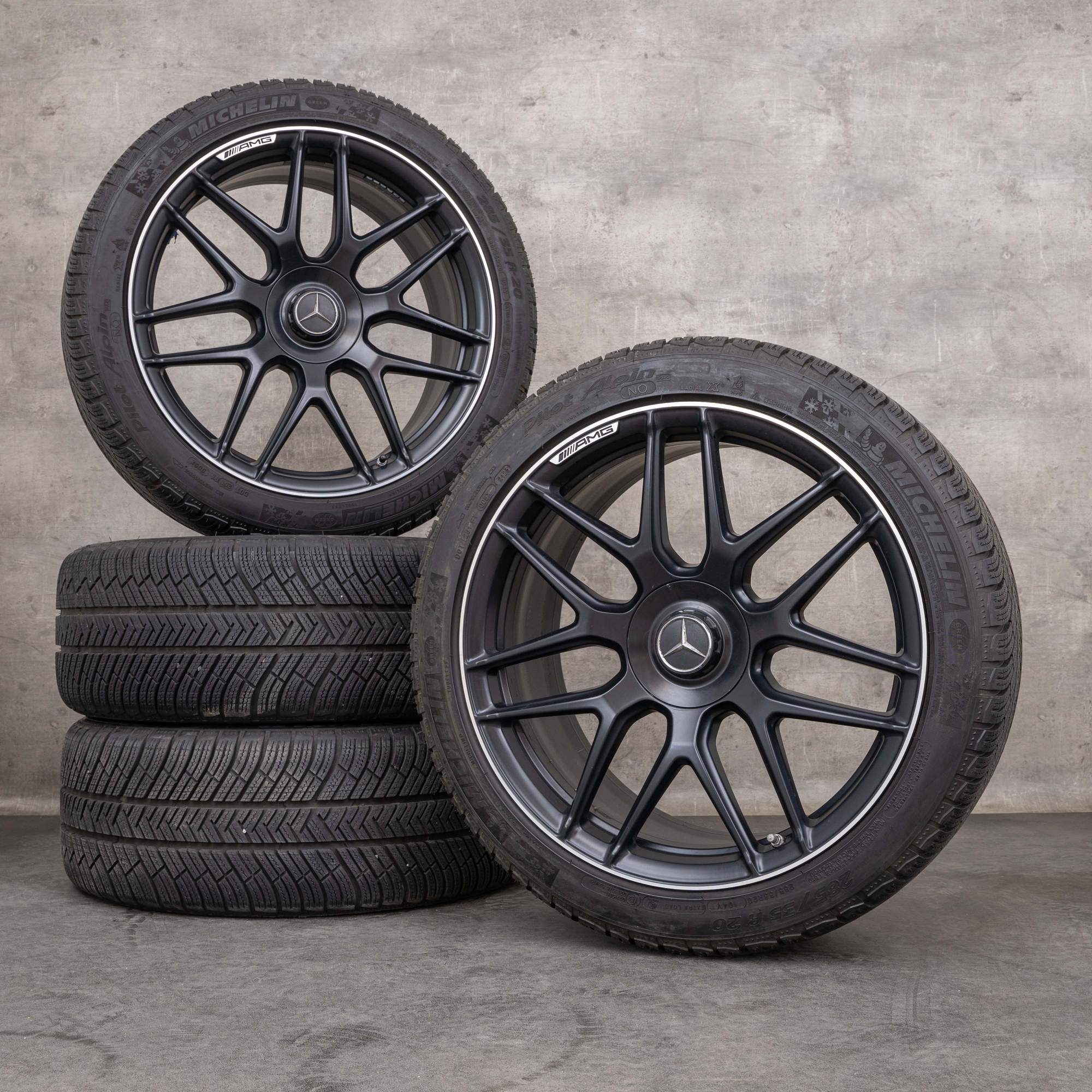 OEM Mercedes Benz S-Class S63 S65 AMG winter wheels 20 inch W222 C217 Rims A2224014200 A2224014300 black matt polisched