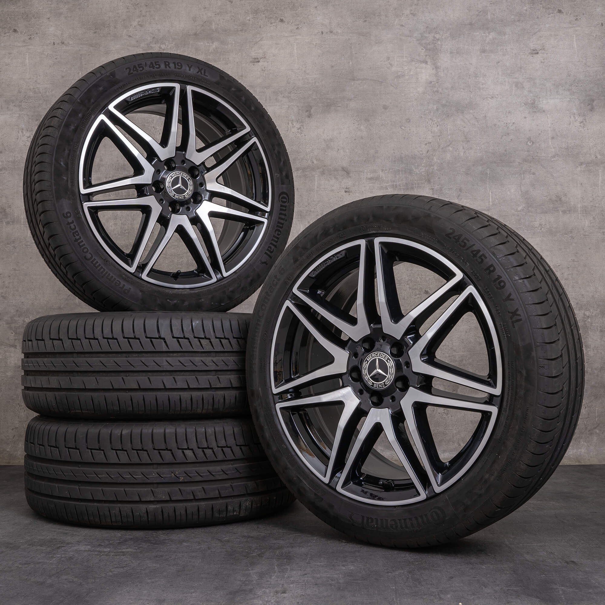 OEM Mercedes Benz V-Class AMG rims 19 inch W447 Vito Viano Sommerrder A4474015100 black glossy turned
