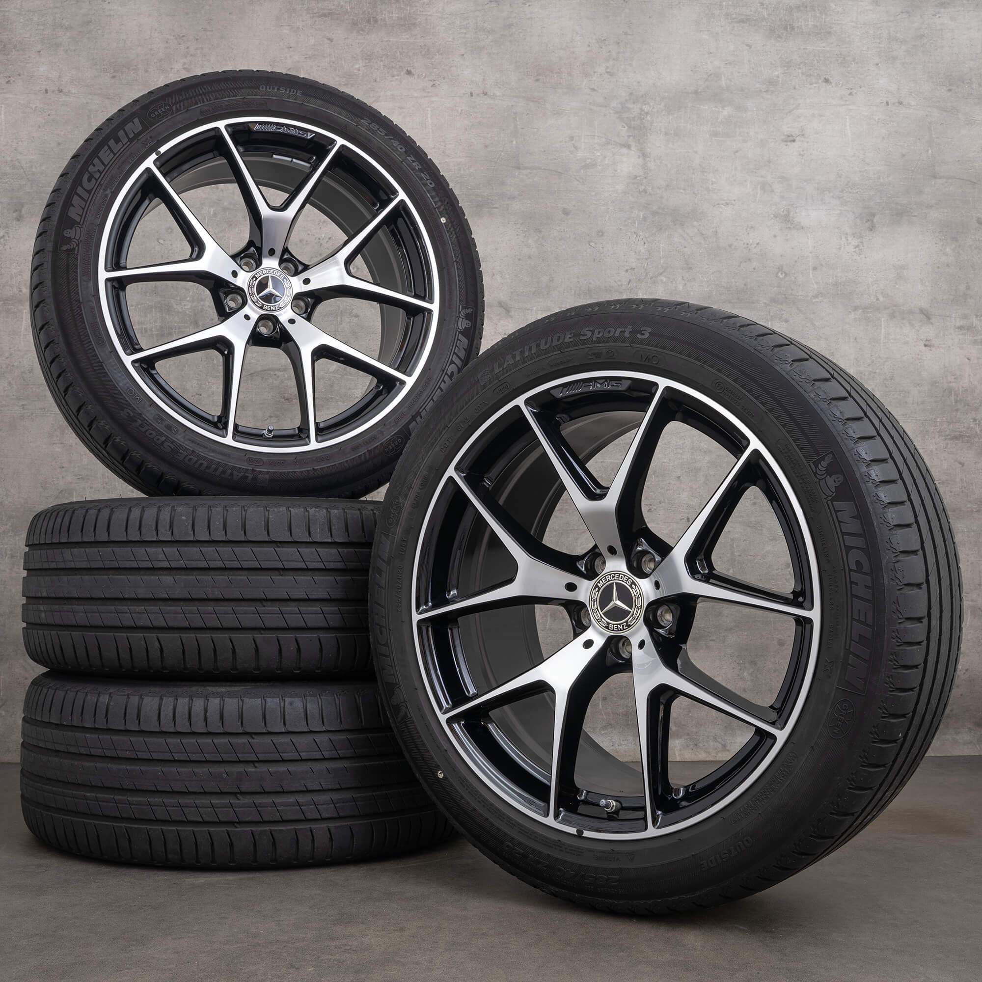 Alkuperäiset Mercedes Benz GLC & 43 AMG vanteet 20 tuuman X253 C253 kesäpyörät A2534015500 A2534015600 musta kiillotettu