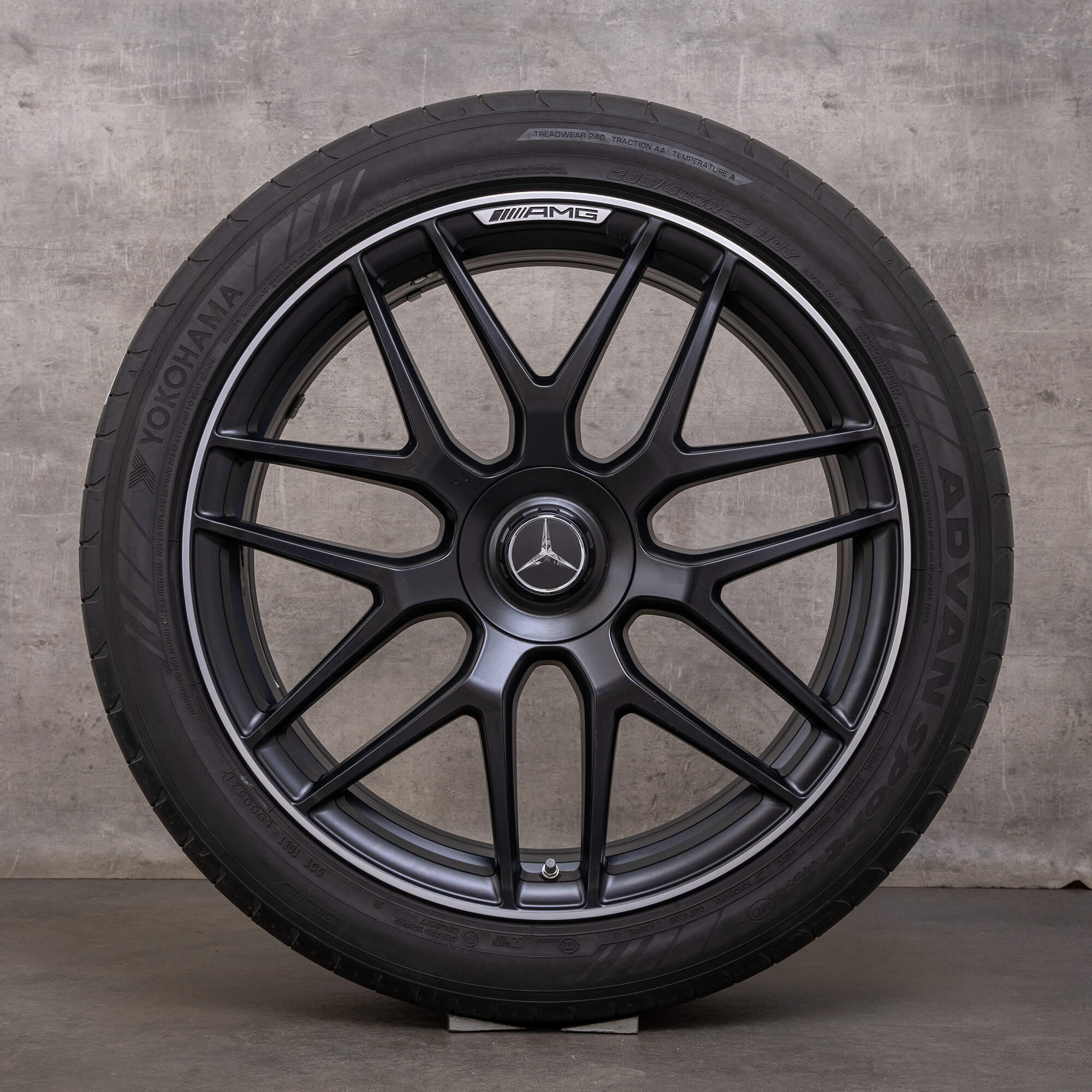 Originele Mercedes Benz GLE 53 AMG velgen 22 inch V167 zomerwielen A1674014400 A1674014500 zwart mat glanzend gedraaid