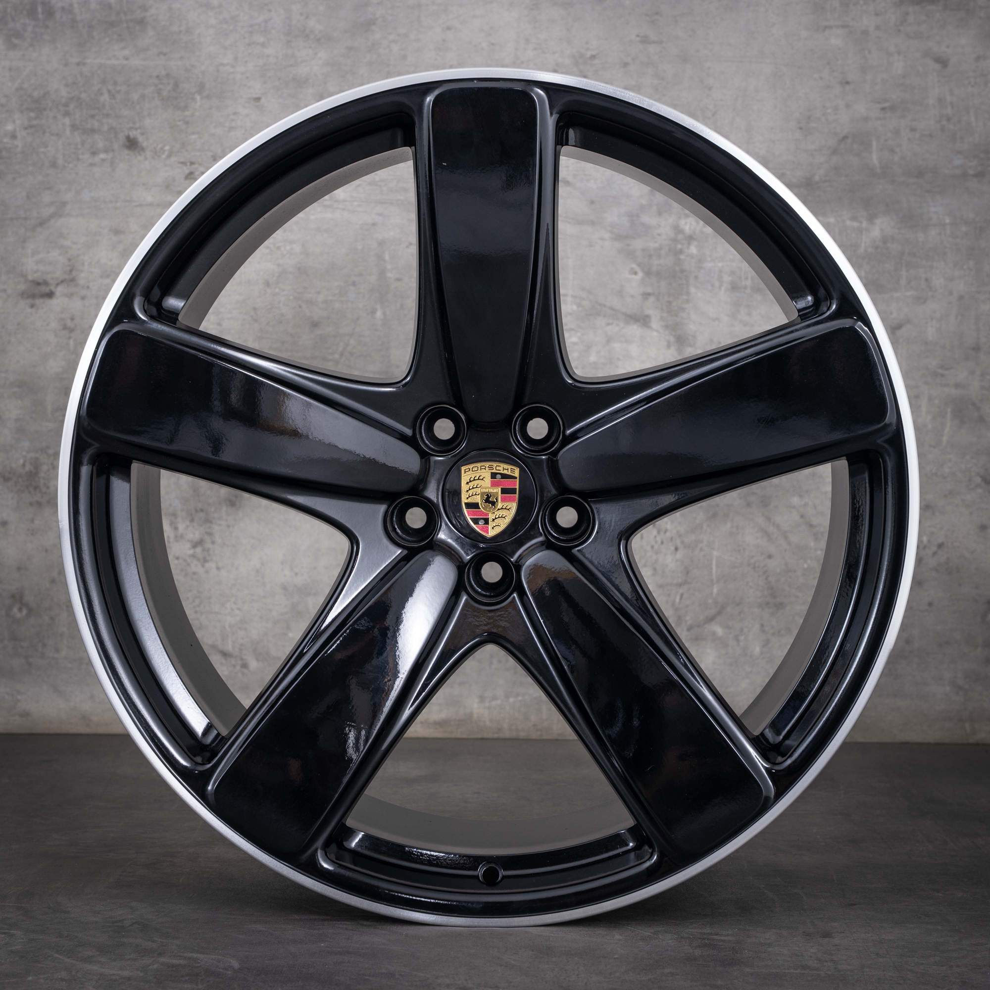 Aidot Porsche Macan II -vanteet 21 tuumaa 95B601025AC 95B601025AE musta Kiillotettu