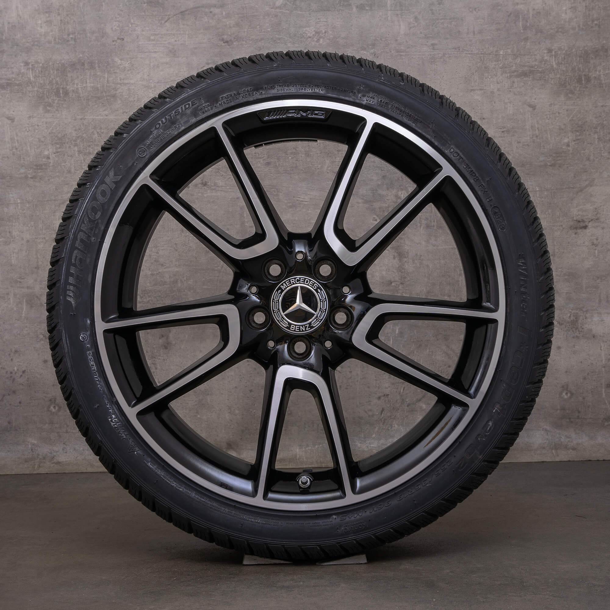 Neumáticos de invierno originales AMG Mercedes Benz Clase C C43 19 pulgadas W205 S205 C205 A205 llantas A2054014900 A2054016500 negro brillante torneado
