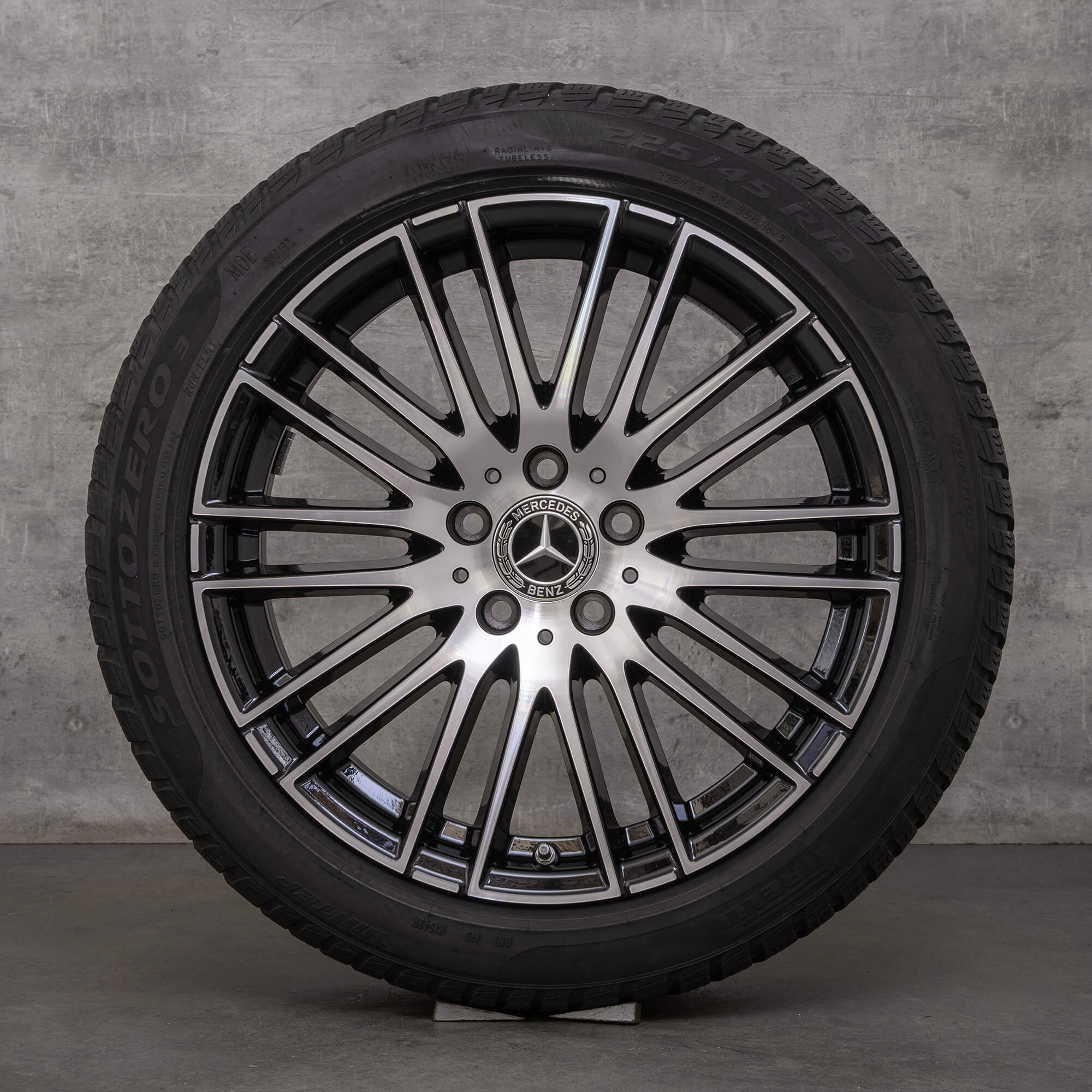 OEM Mercedes Benz C-Class winter wheels 18 inch W206 S206 rims A2064014900 black glossy turned